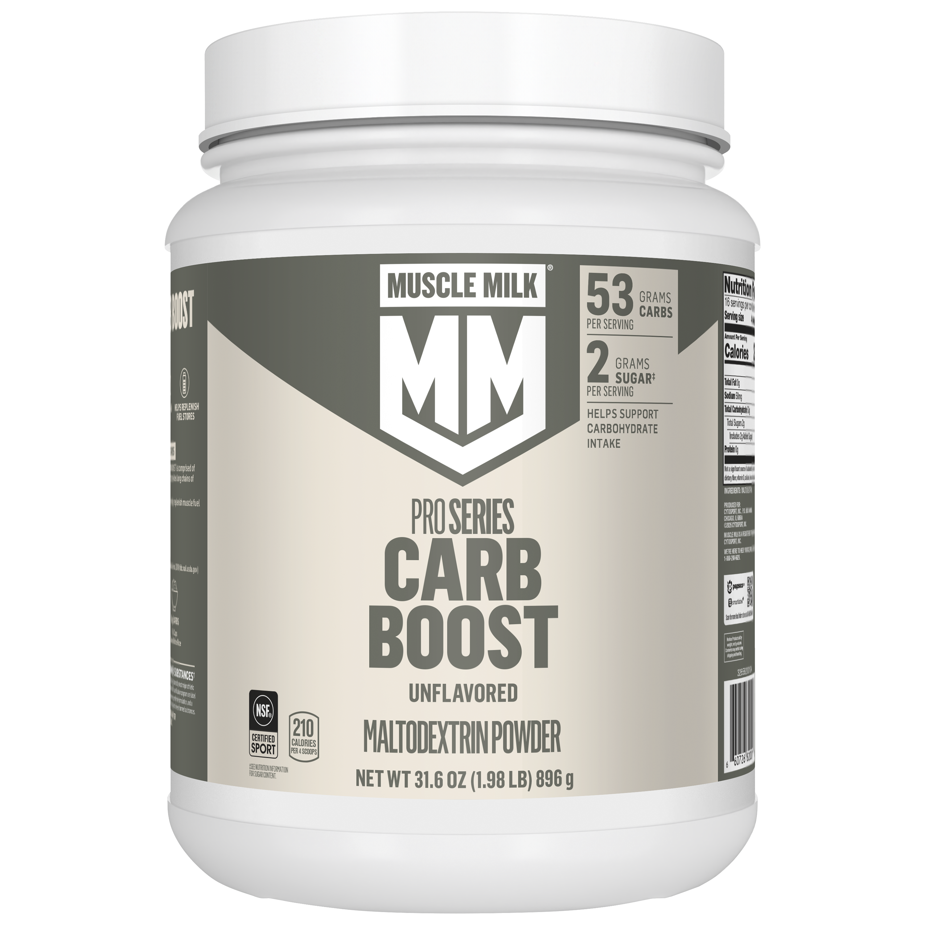 Muscle Milk, Pro Series, Carb Boost, Unflavored, Maltodextrin Powder