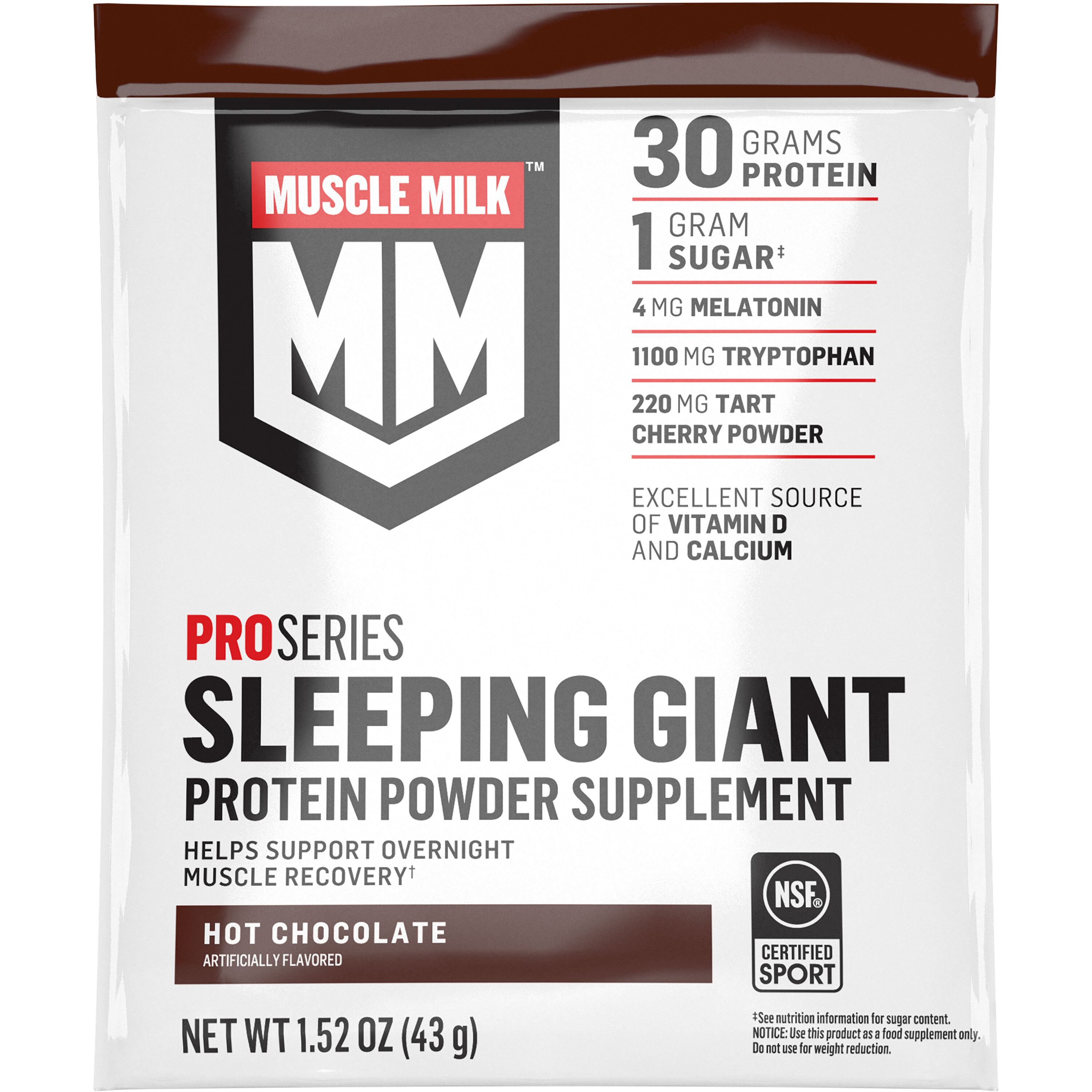 Muscle Milk, Pro Series, Sleeping Giant, Hot Chocolate Artificially Flavored, Protein Powder Supplement