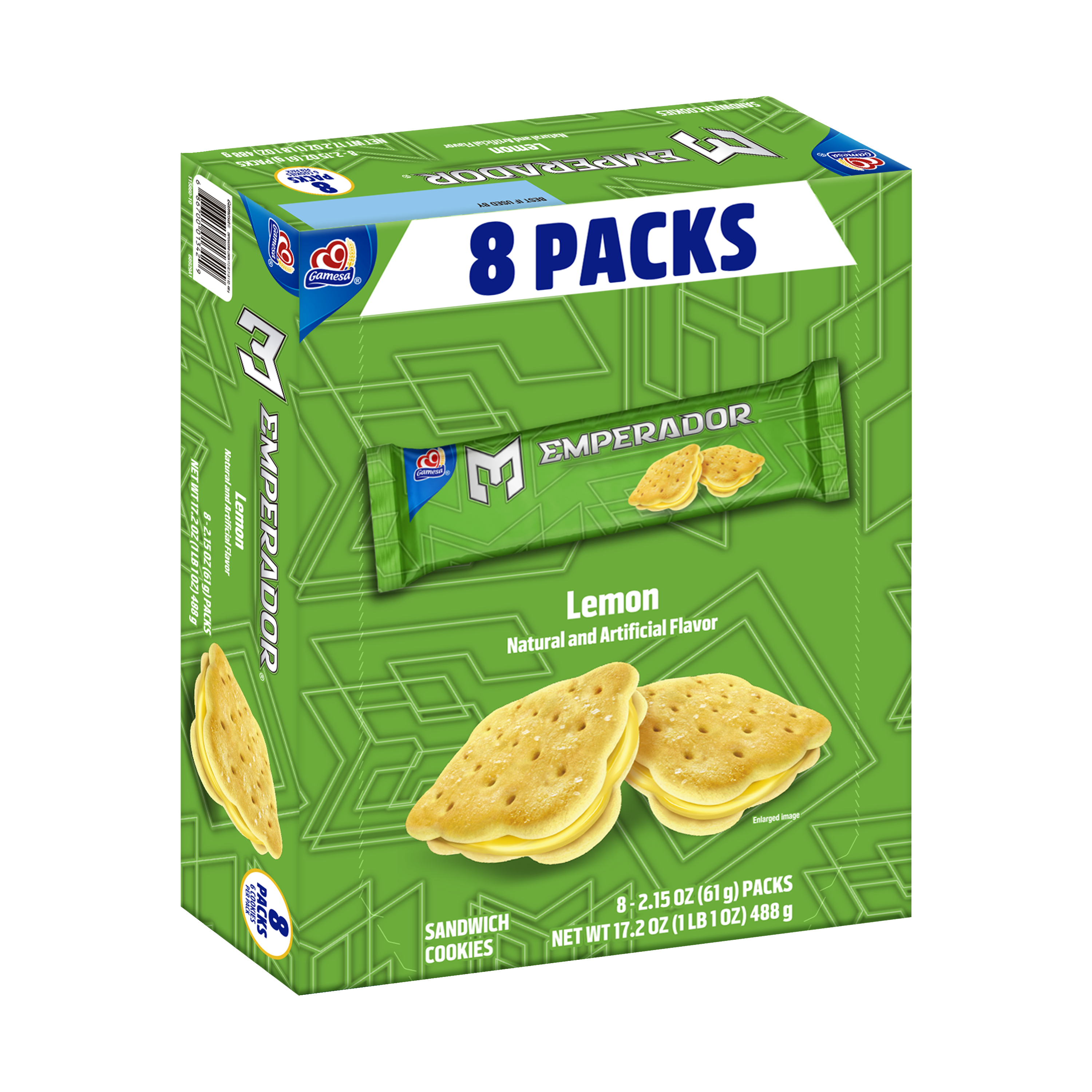 Gamesa, Emperador, Lemon Naturally And Artificially Flavored, Sandwich Cookies thumbnail