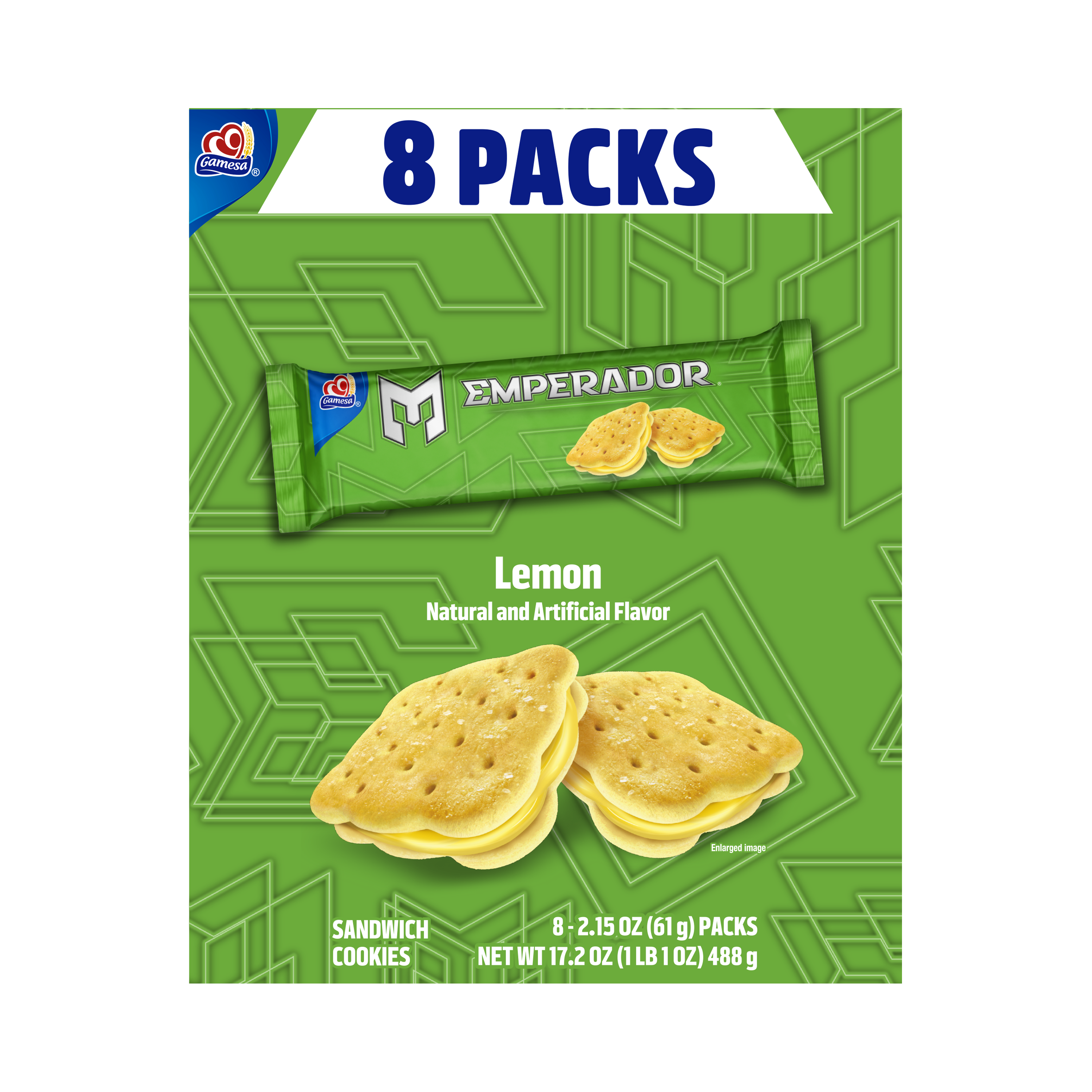 Gamesa, Emperador, Lemon Naturally And Artificially Flavored, Sandwich Cookies