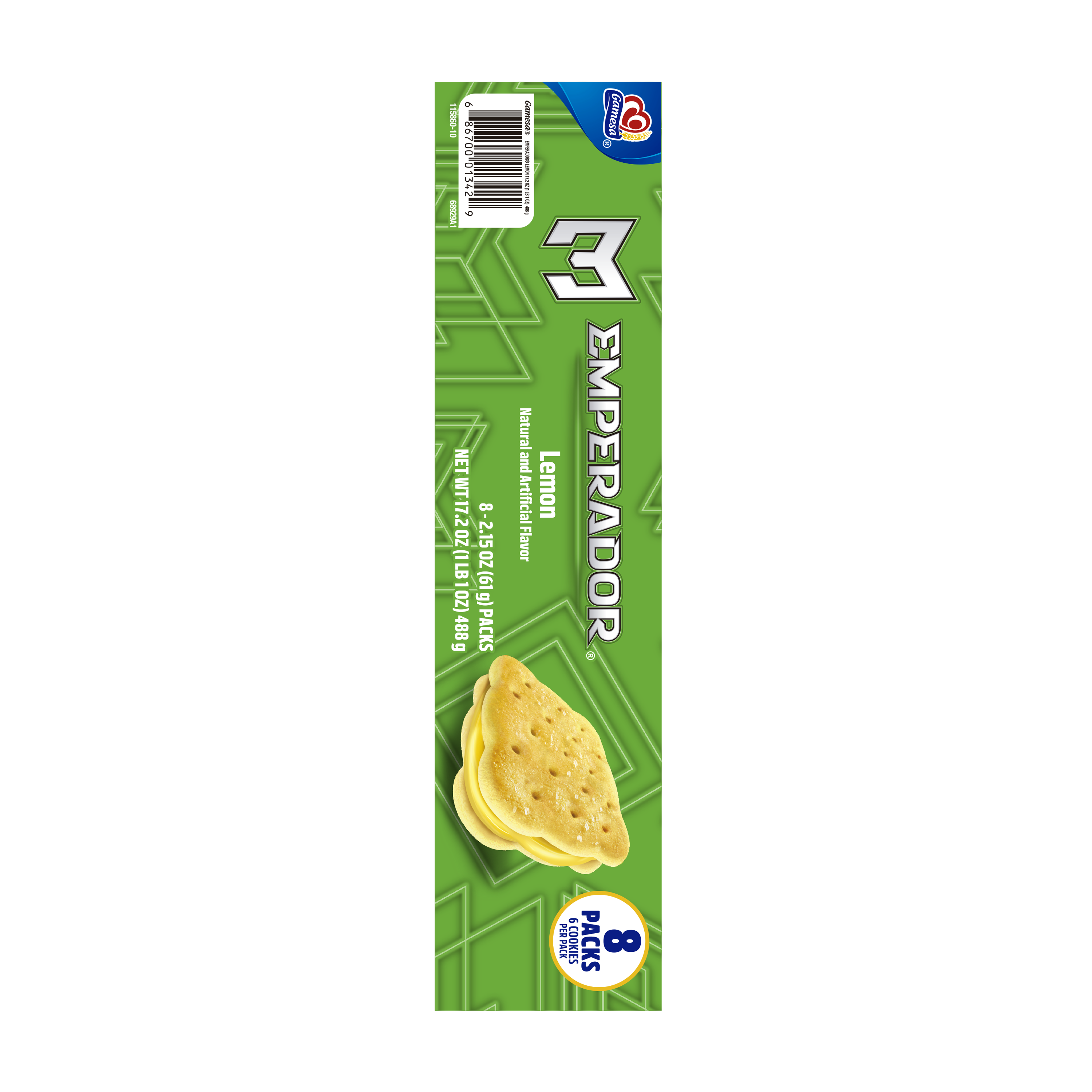 Gamesa, Emperador, Lemon Naturally And Artificially Flavored, Sandwich Cookies thumbnail