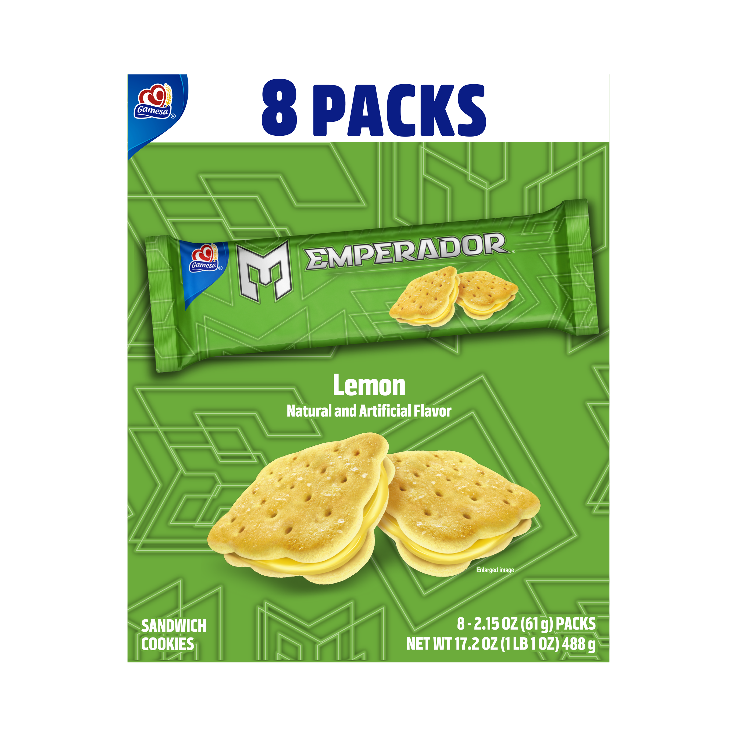 Gamesa, Emperador, Lemon Naturally And Artificially Flavored, Sandwich Cookies thumbnail