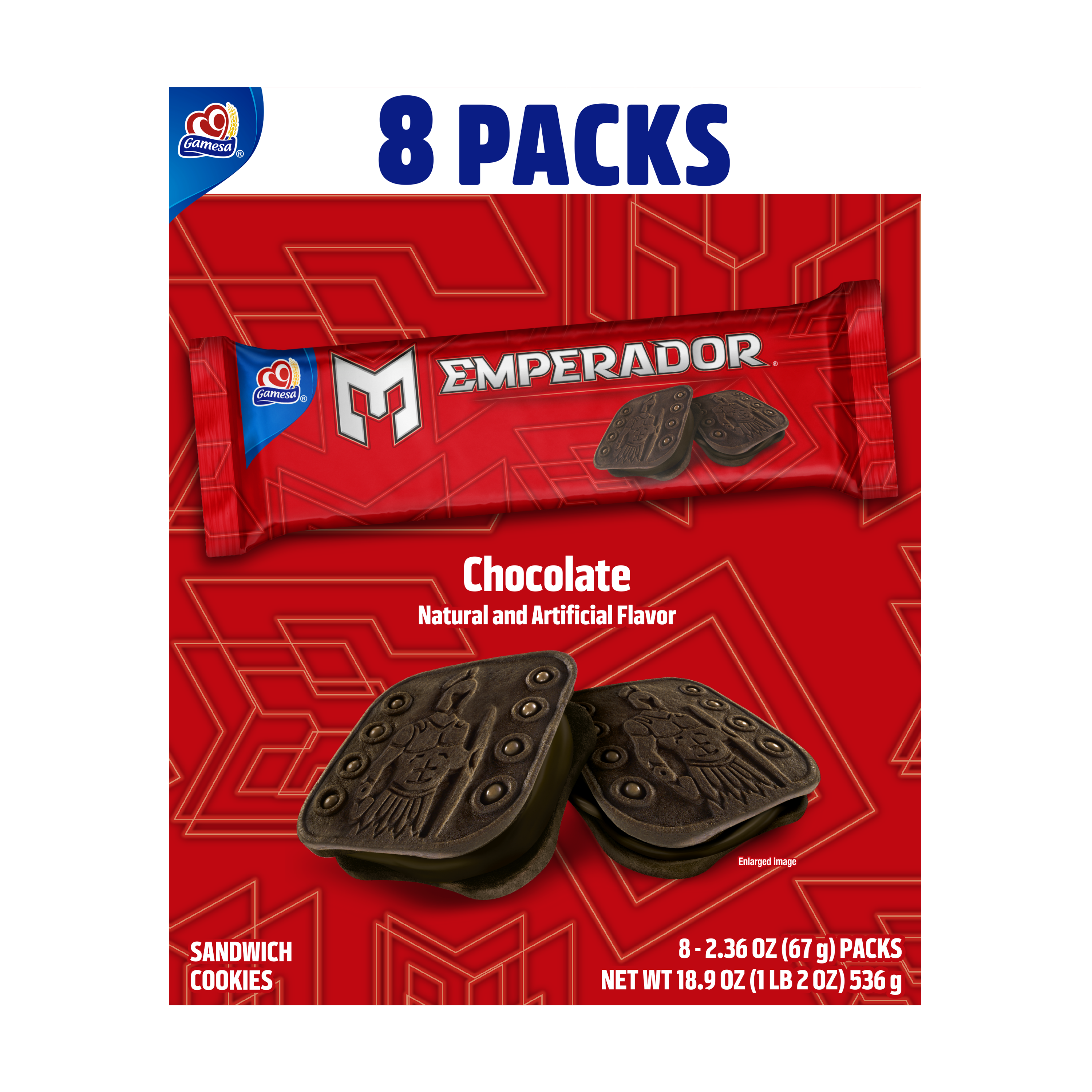Gamesa, Emperador, Chocolate Naturally And Artificially Flavored, Sandwich Cookies thumbnail