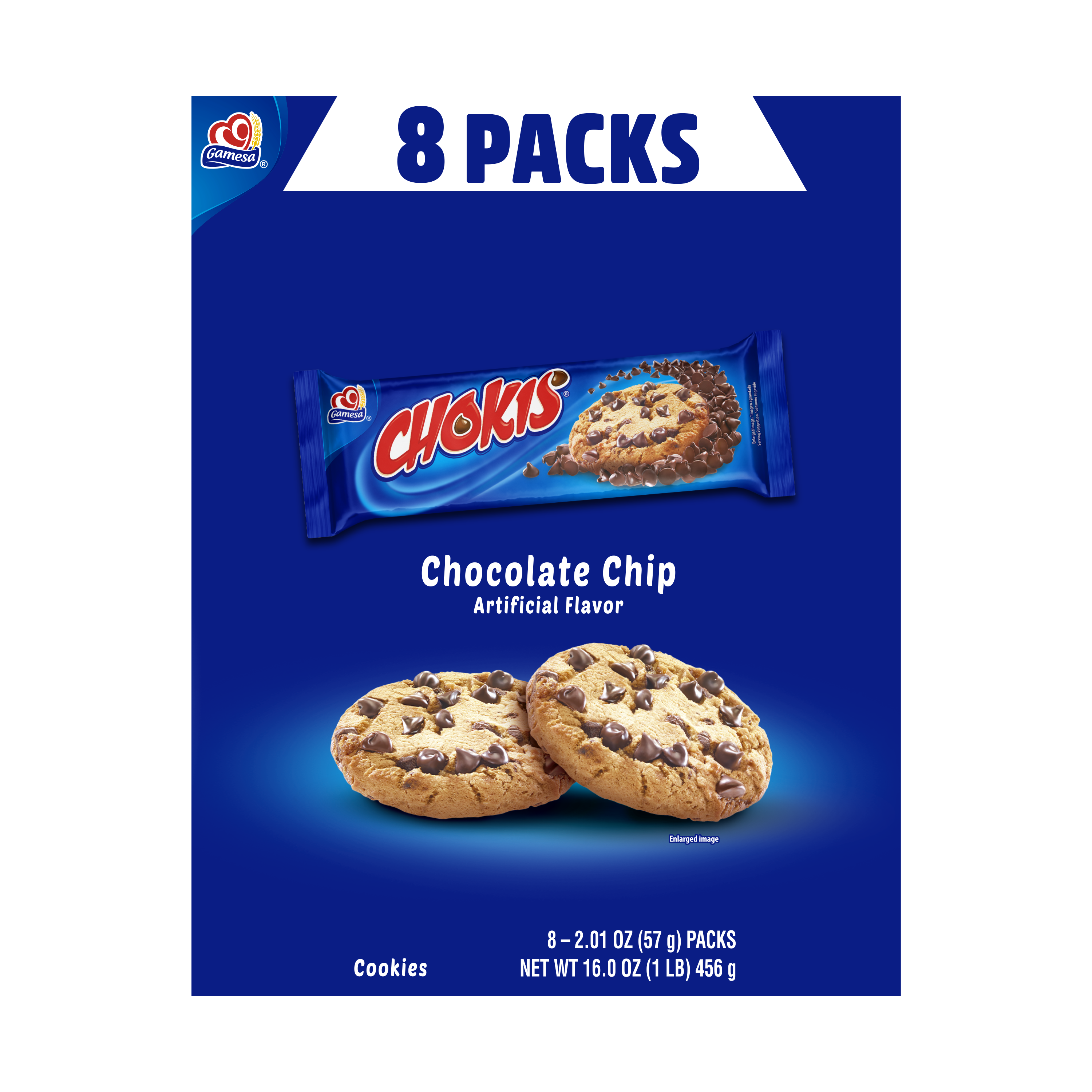Gamesa, Chokis, Chocolate Chip Artificially Flavored, Cookies