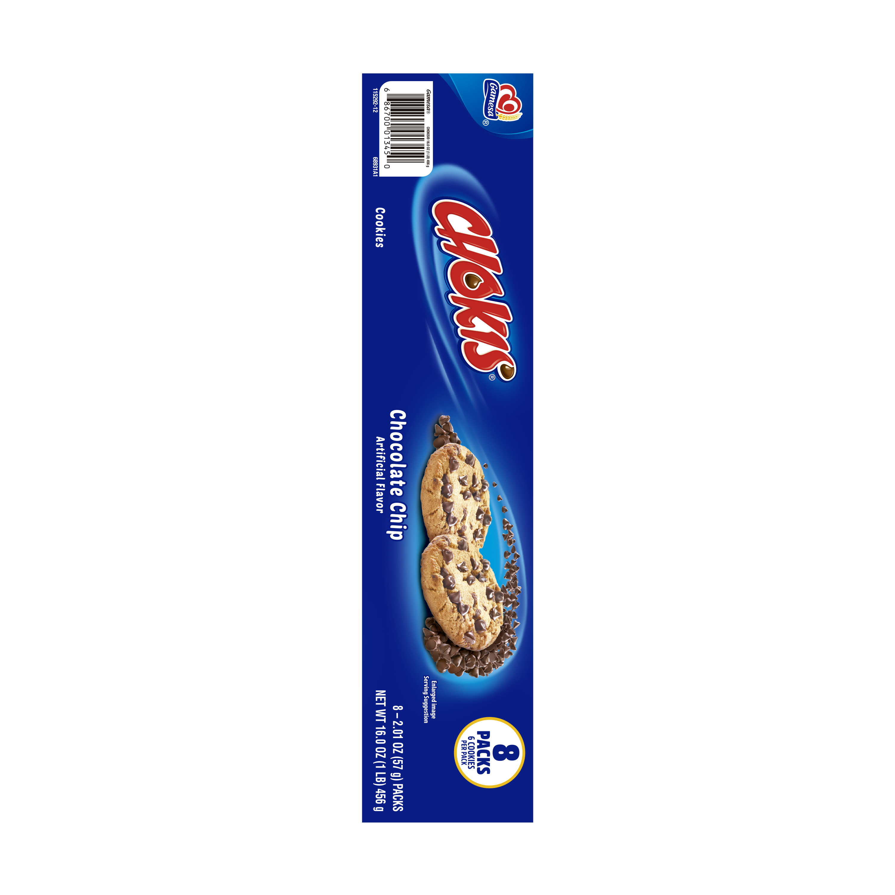 Gamesa, Chokis, Chocolate Chip Artificially Flavored, Cookies thumbnail