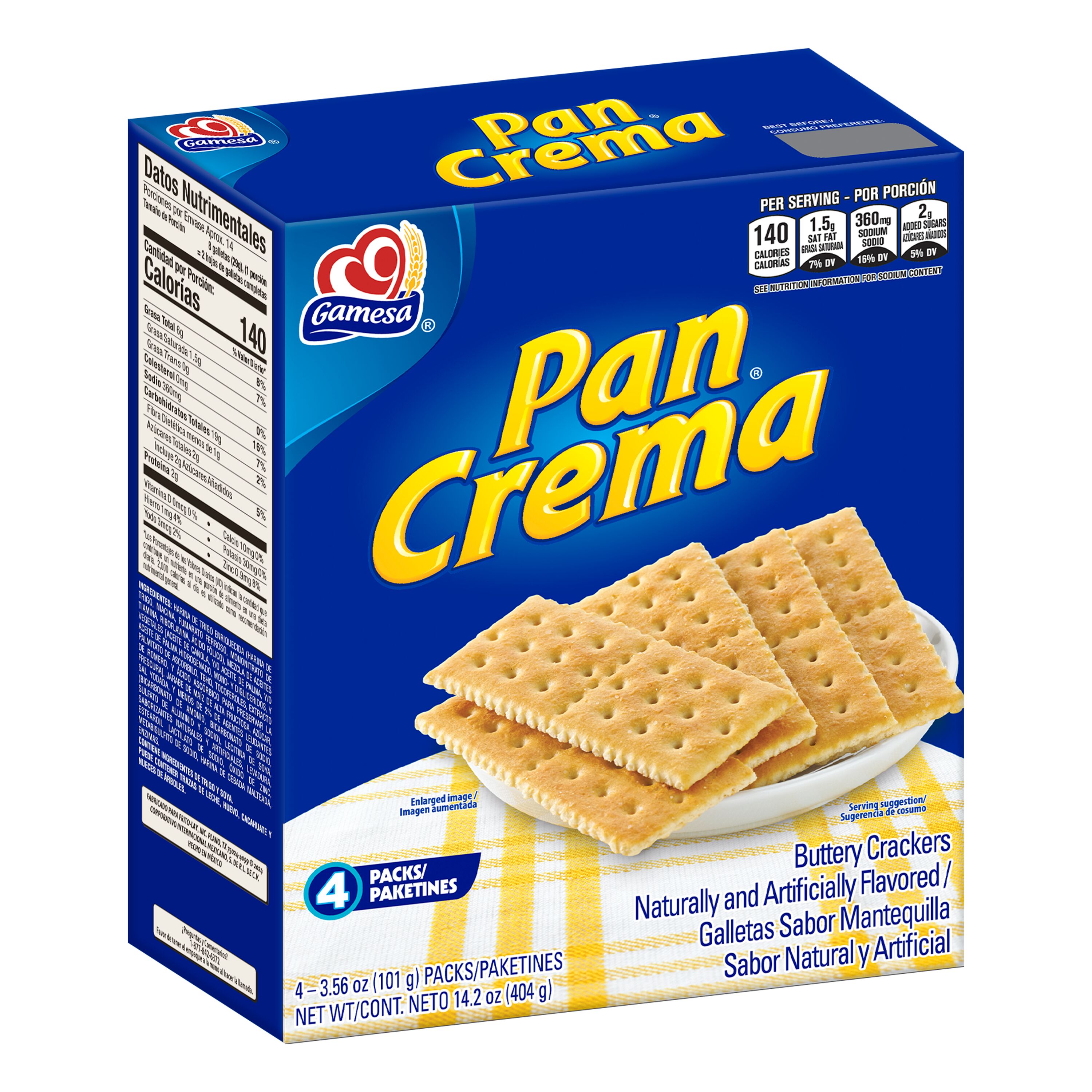 Gamesa, Pan Crema, Naturally And Artificially Flavored, Buttery Crackers thumbnail