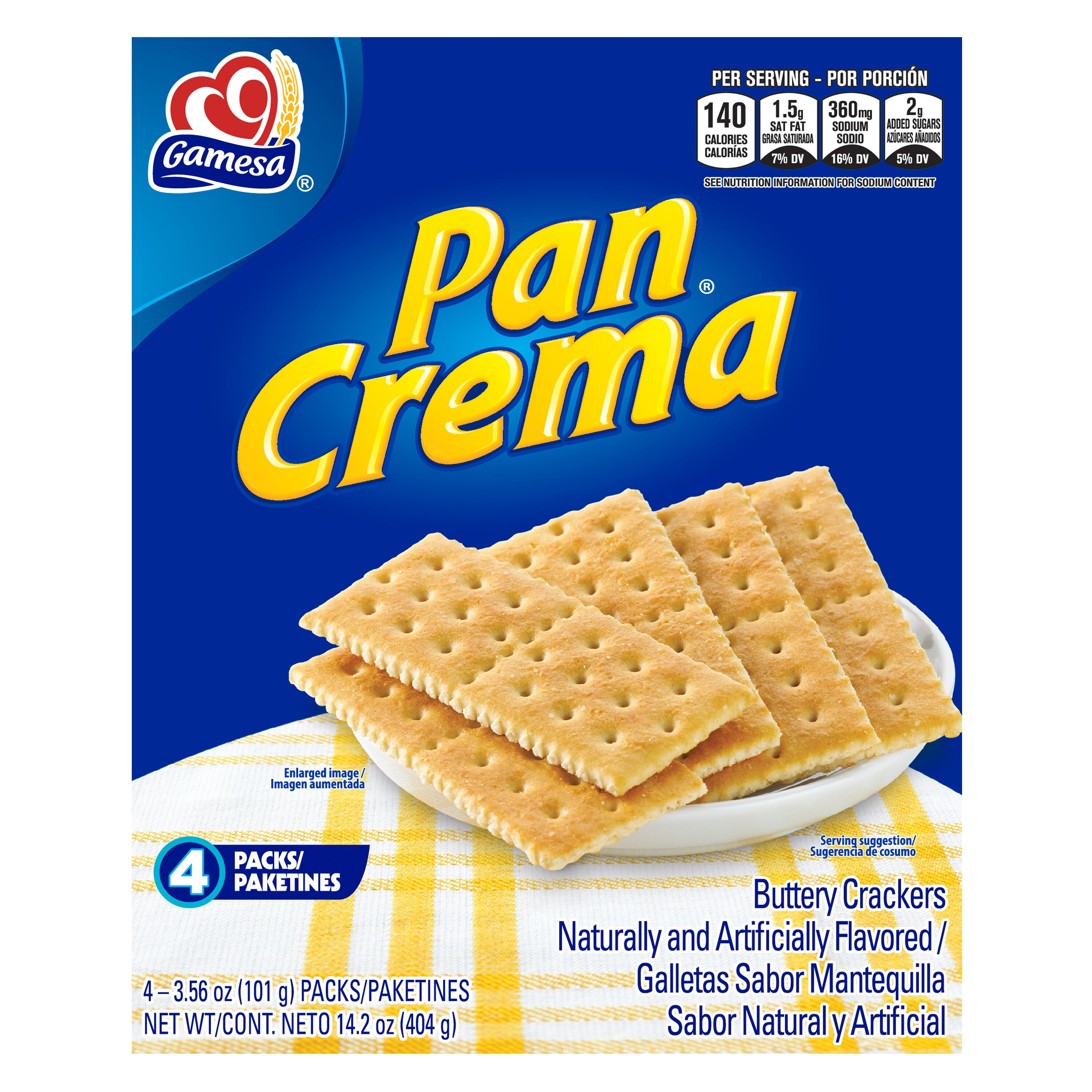 Gamesa, Pan Crema, Naturally And Artificially Flavored, Buttery Crackers