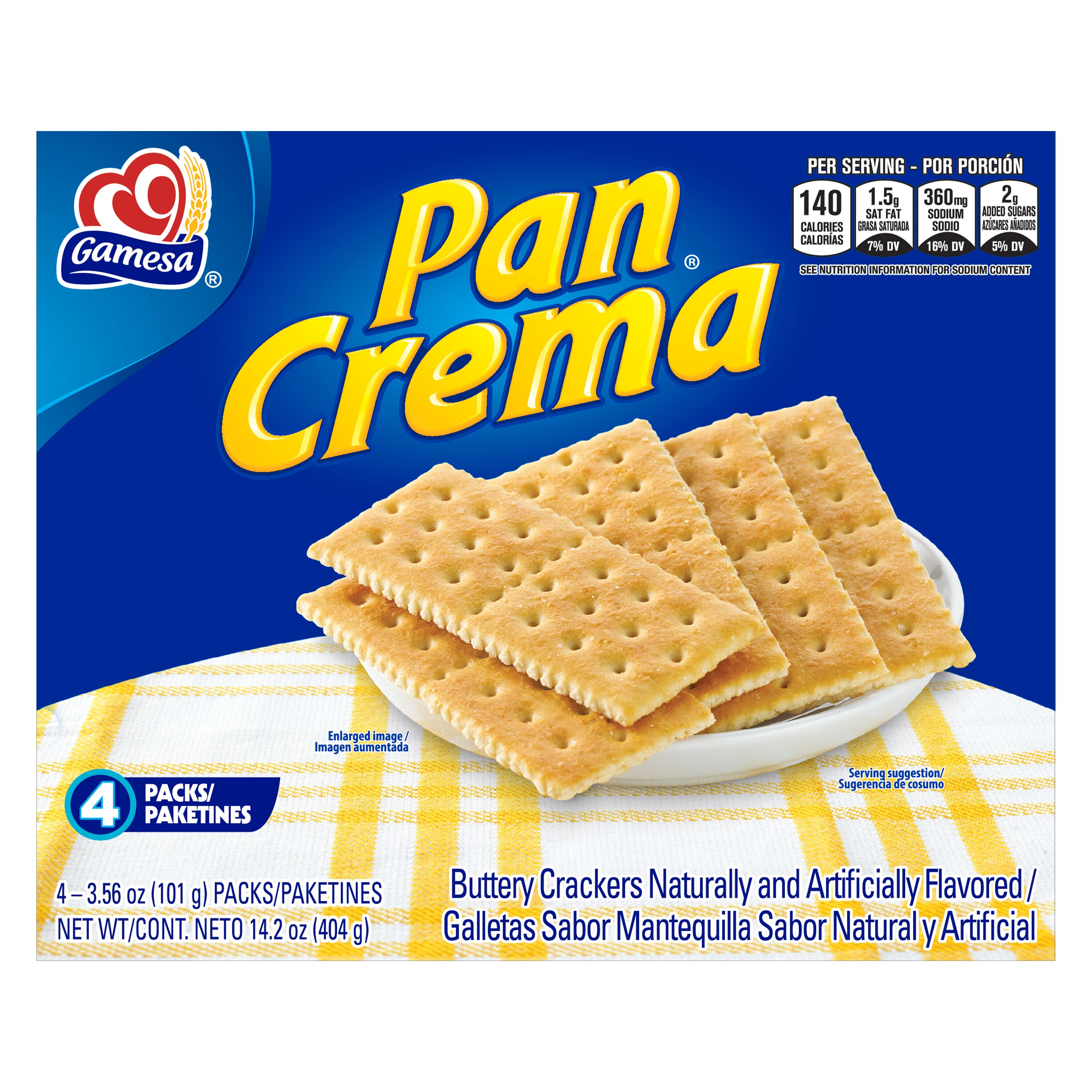Gamesa, Pan Crema, Naturally And Artificially Flavored, Buttery Crackers thumbnail