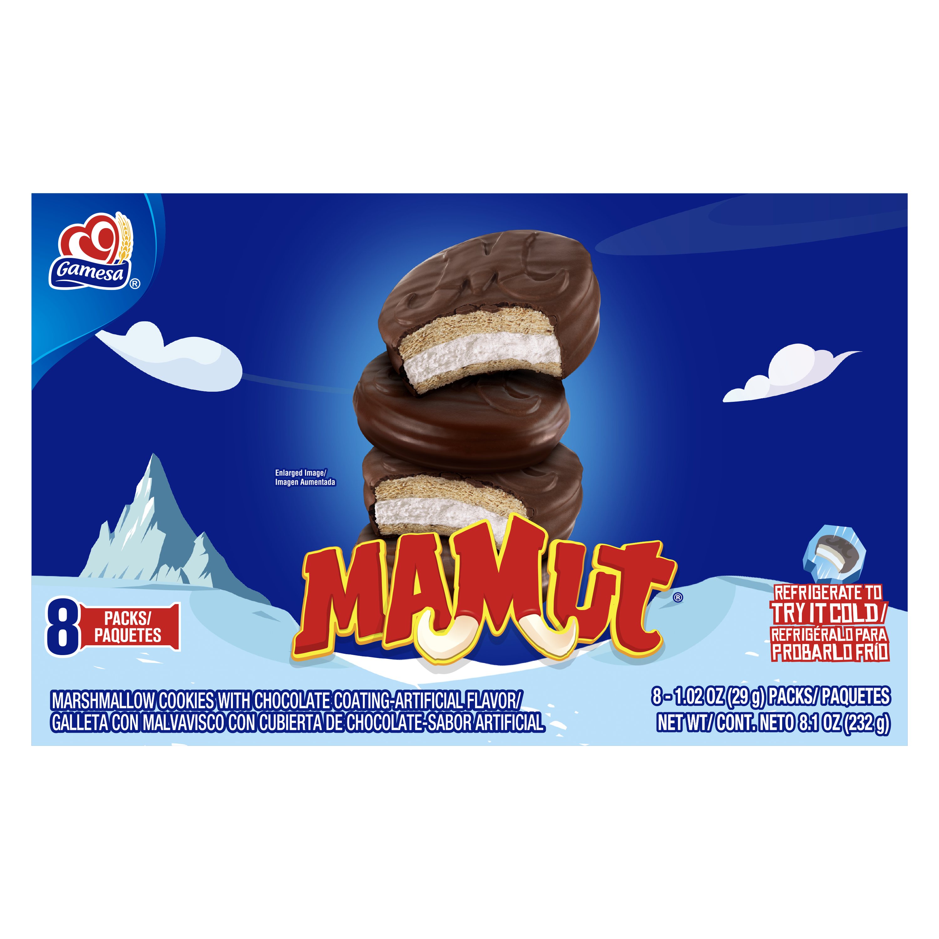 Gamesa, Mamut, Marshmallow Cookies With Artificially Flavored Chocolate Coating thumbnail