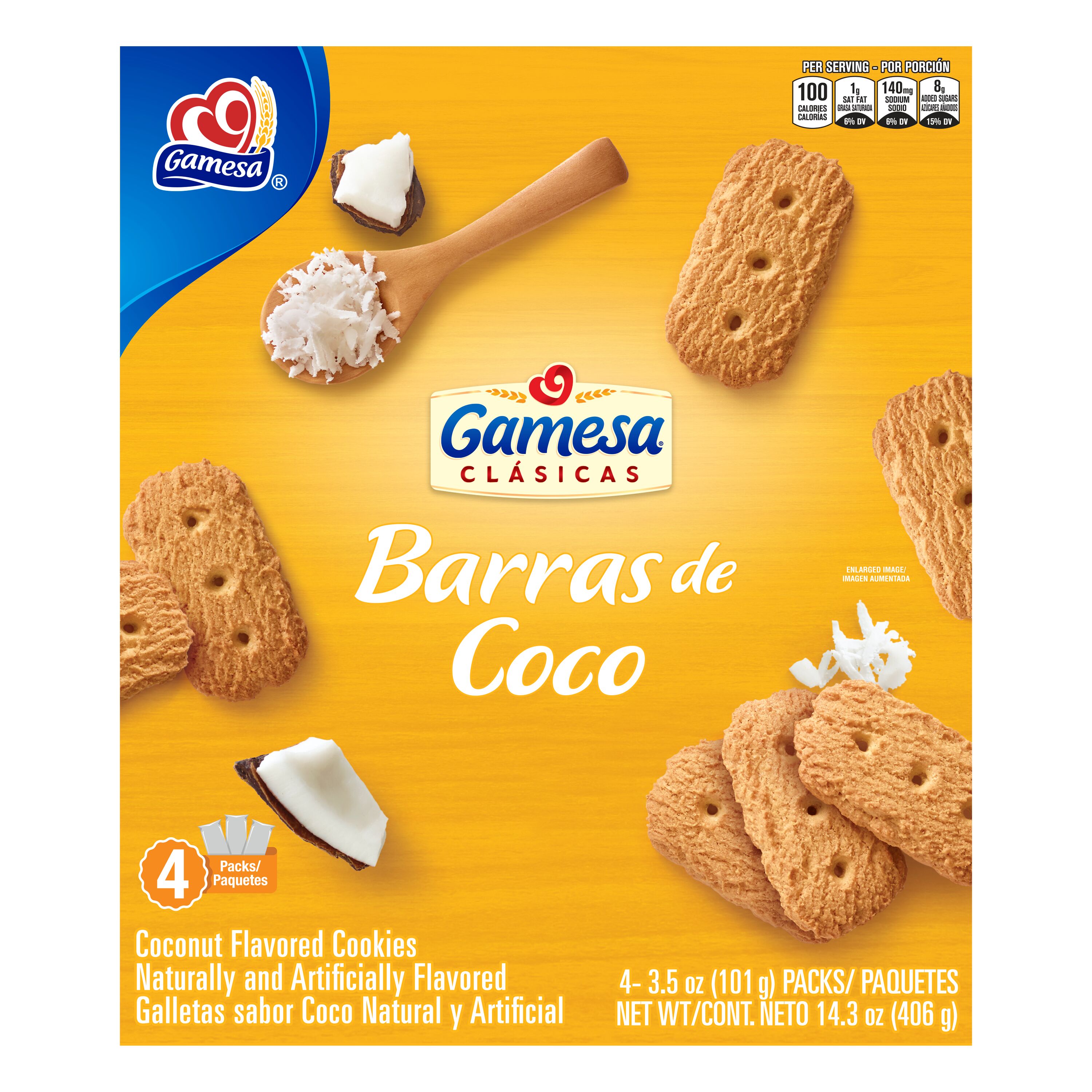 Gamesa, Naturally And Artificially Flavored, Coconut Flavored Cookies thumbnail
