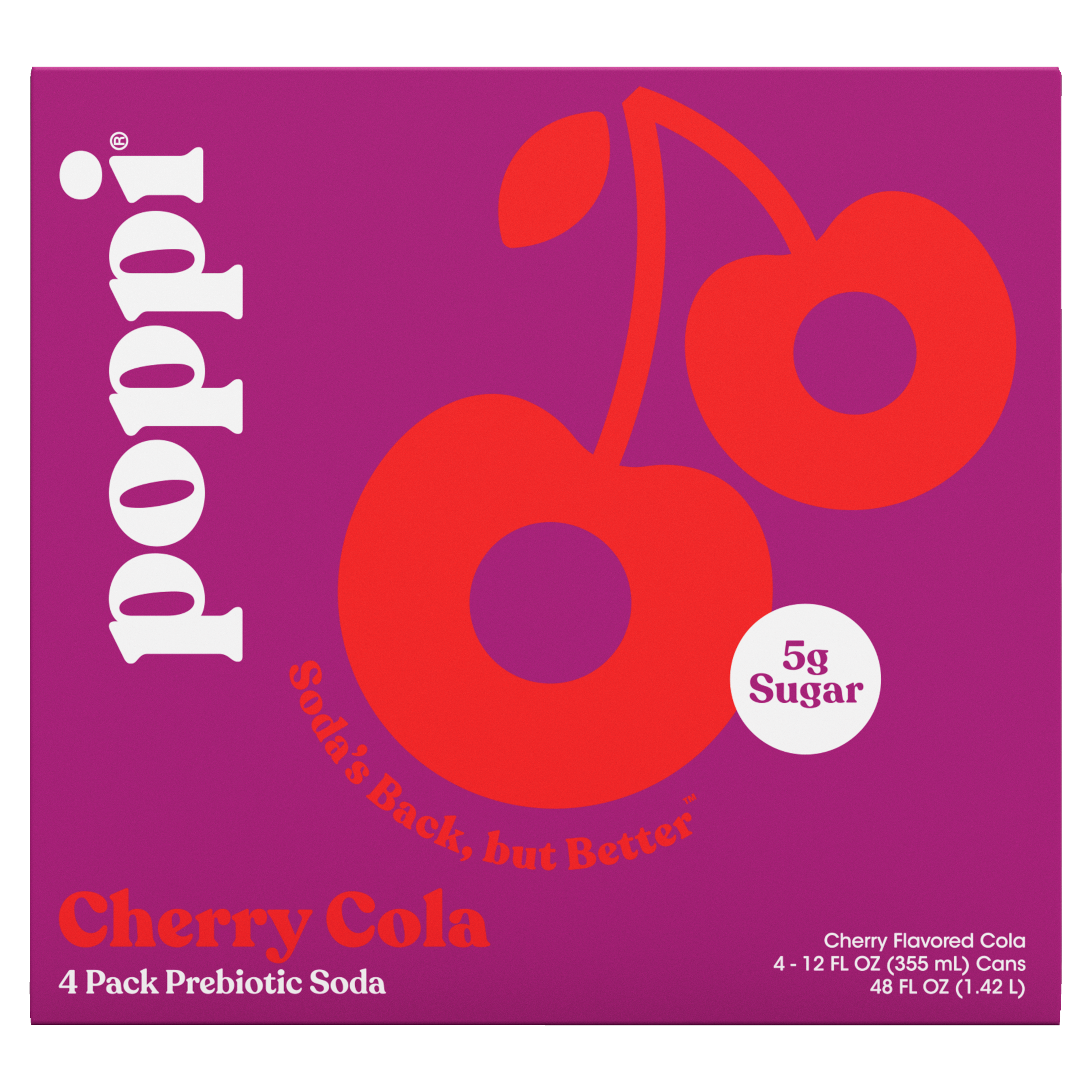 poppi, Cherry Cola Flavored, Prebiotic Soda
