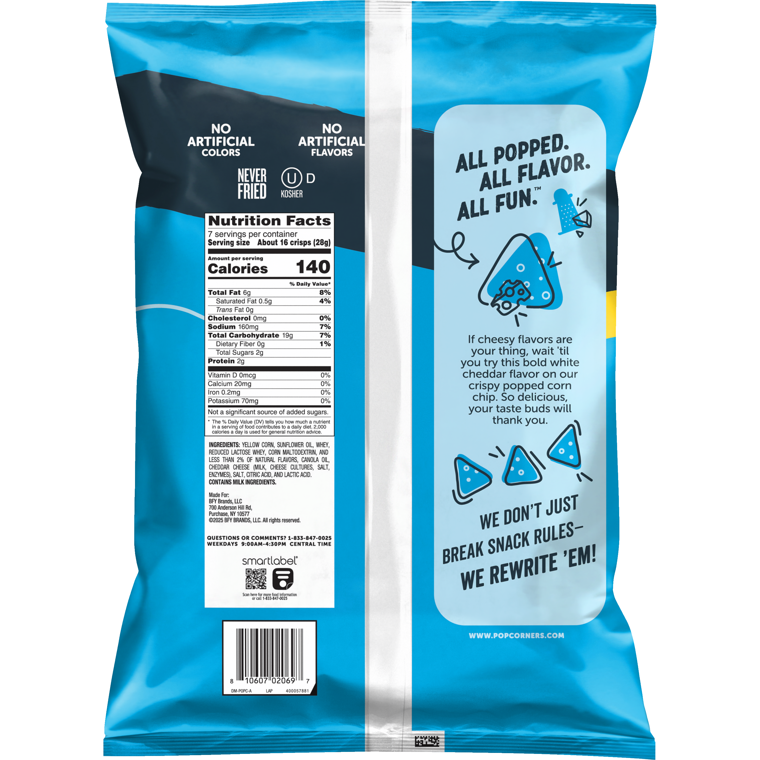PopCorners, White Cheddar Flavored, Popped-Corn Snacks thumbnail