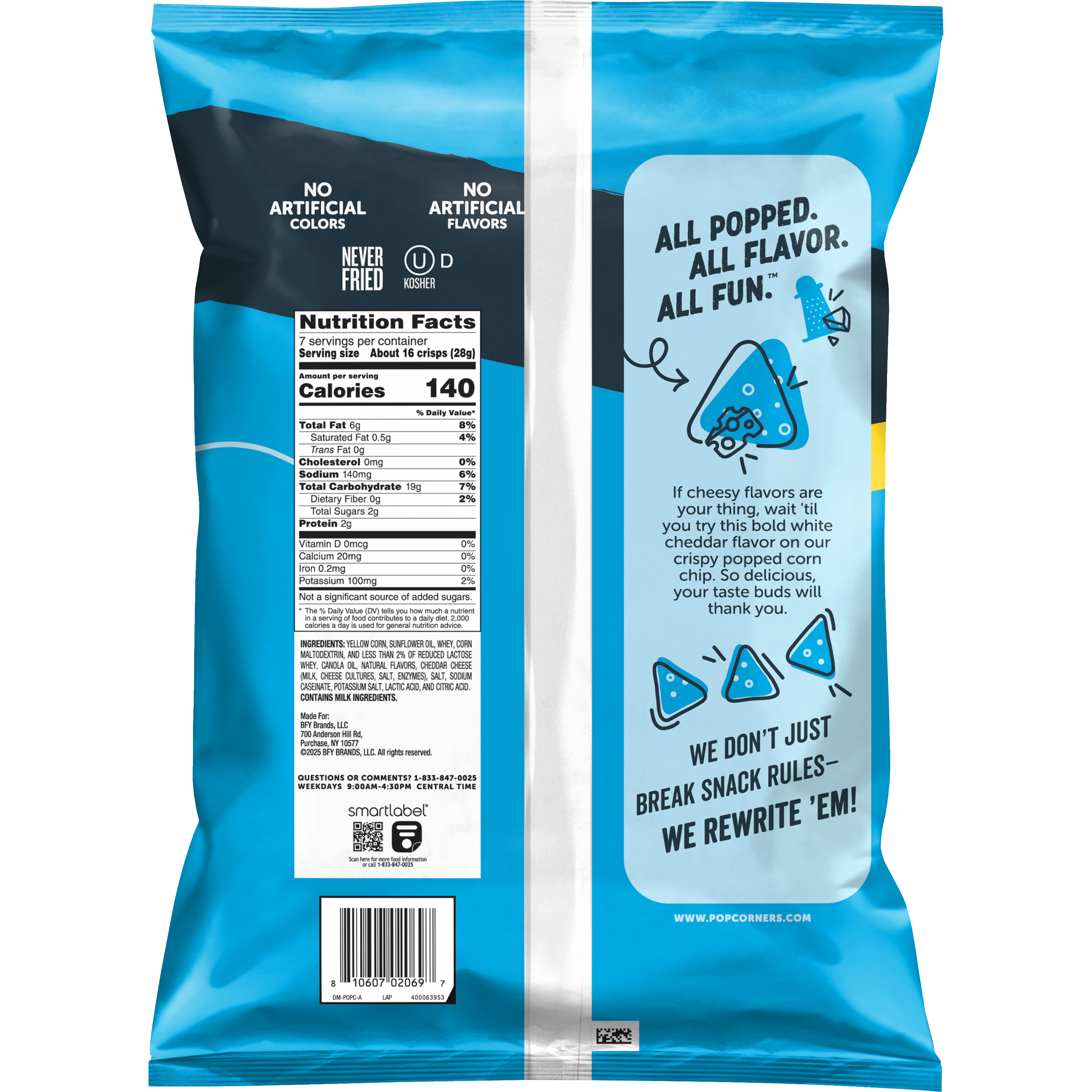 PopCorners, White Cheddar Flavored, Popped-Corn Snacks thumbnail