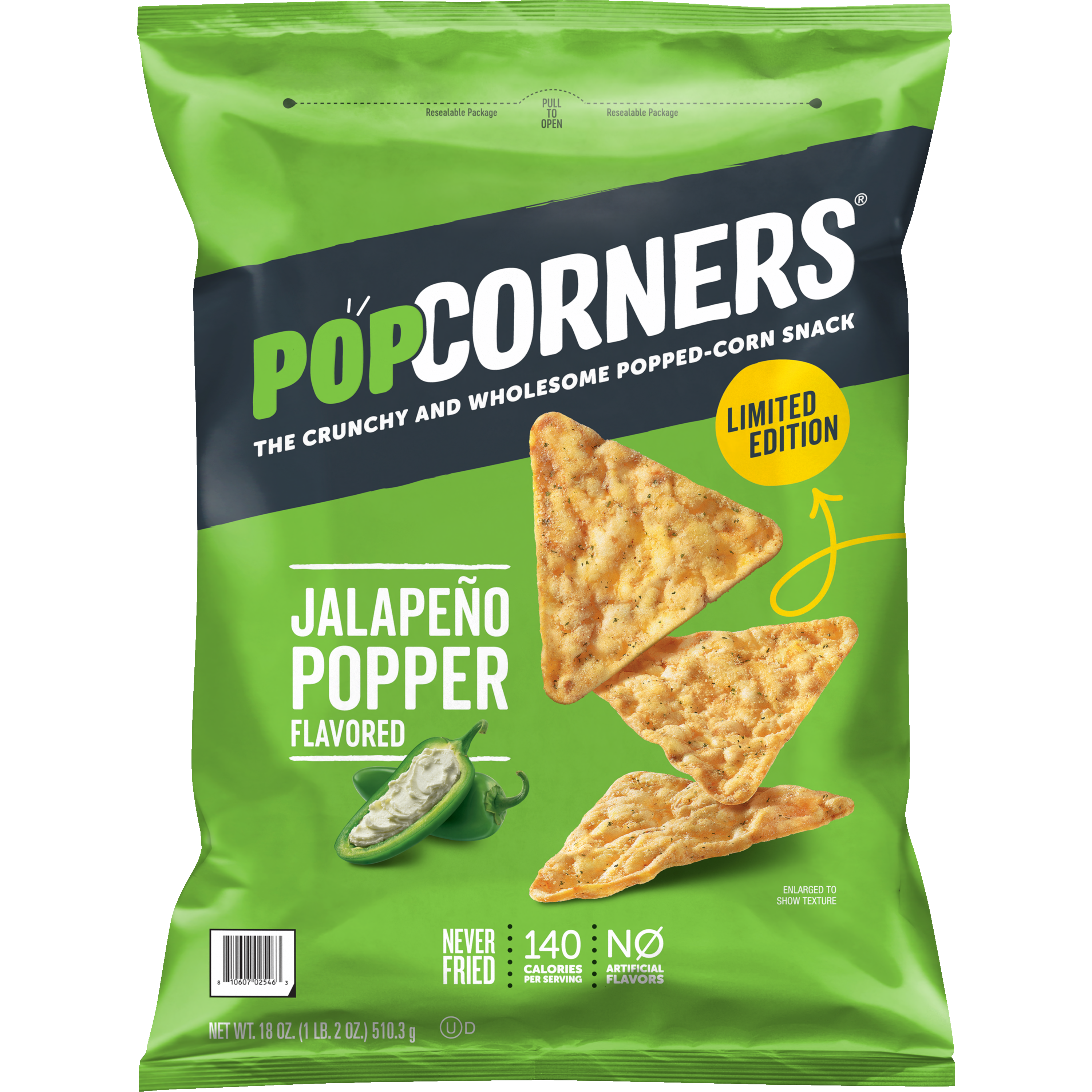 PopCorners, Jalapeno Popper Flavored, Popped-Corn Snack