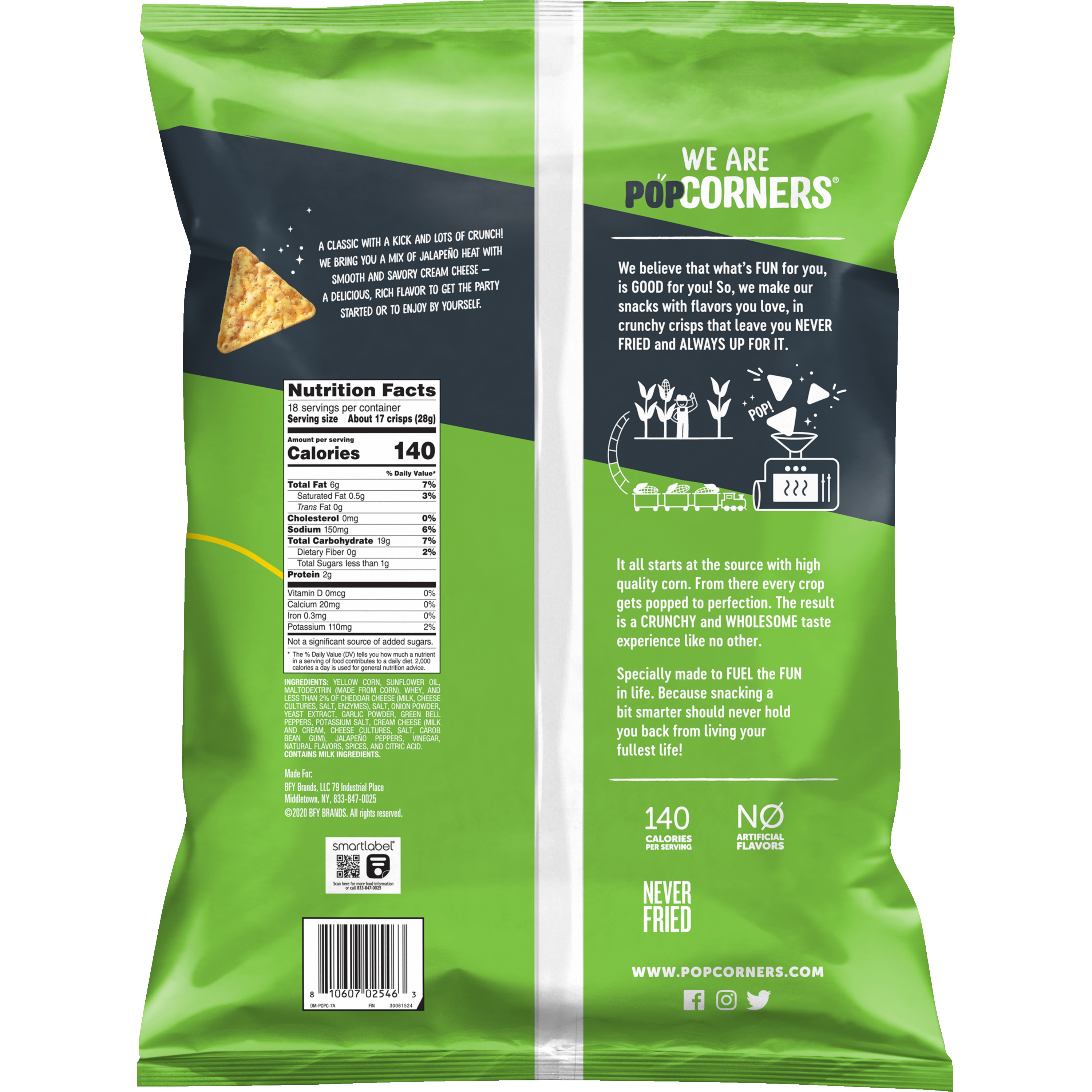 PopCorners, Jalapeno Popper Flavored, Popped-Corn Snack thumbnail