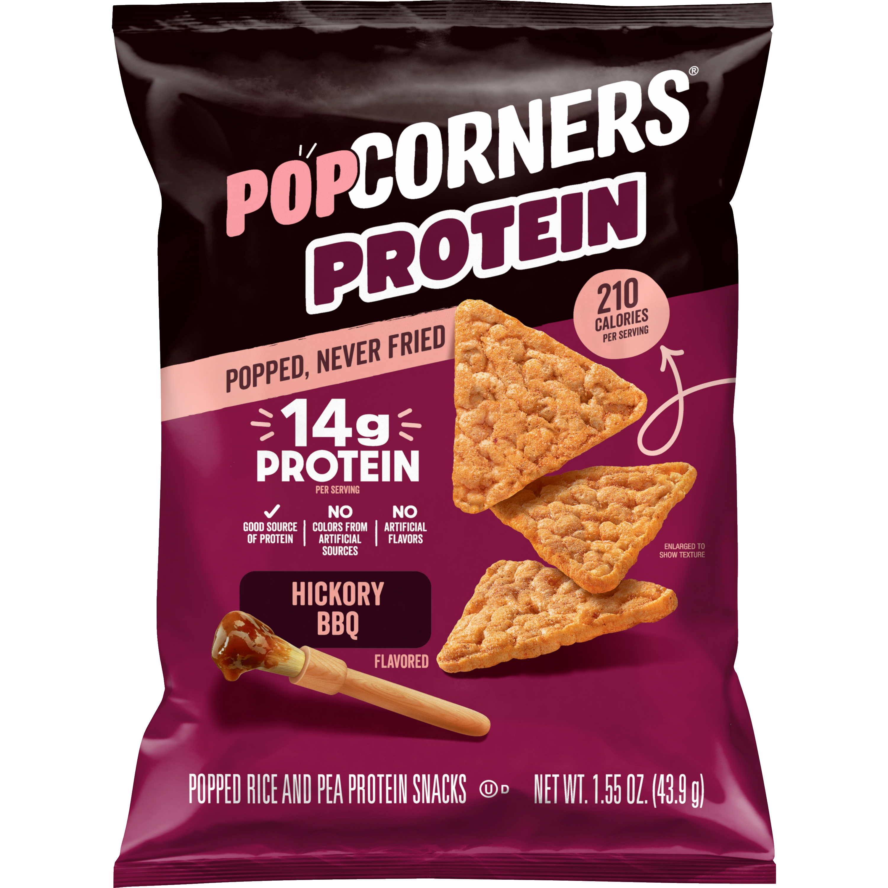 PopCorners, Protein, Hickory BBQ Flavored, Popped Rice And Pea Protein Snacks