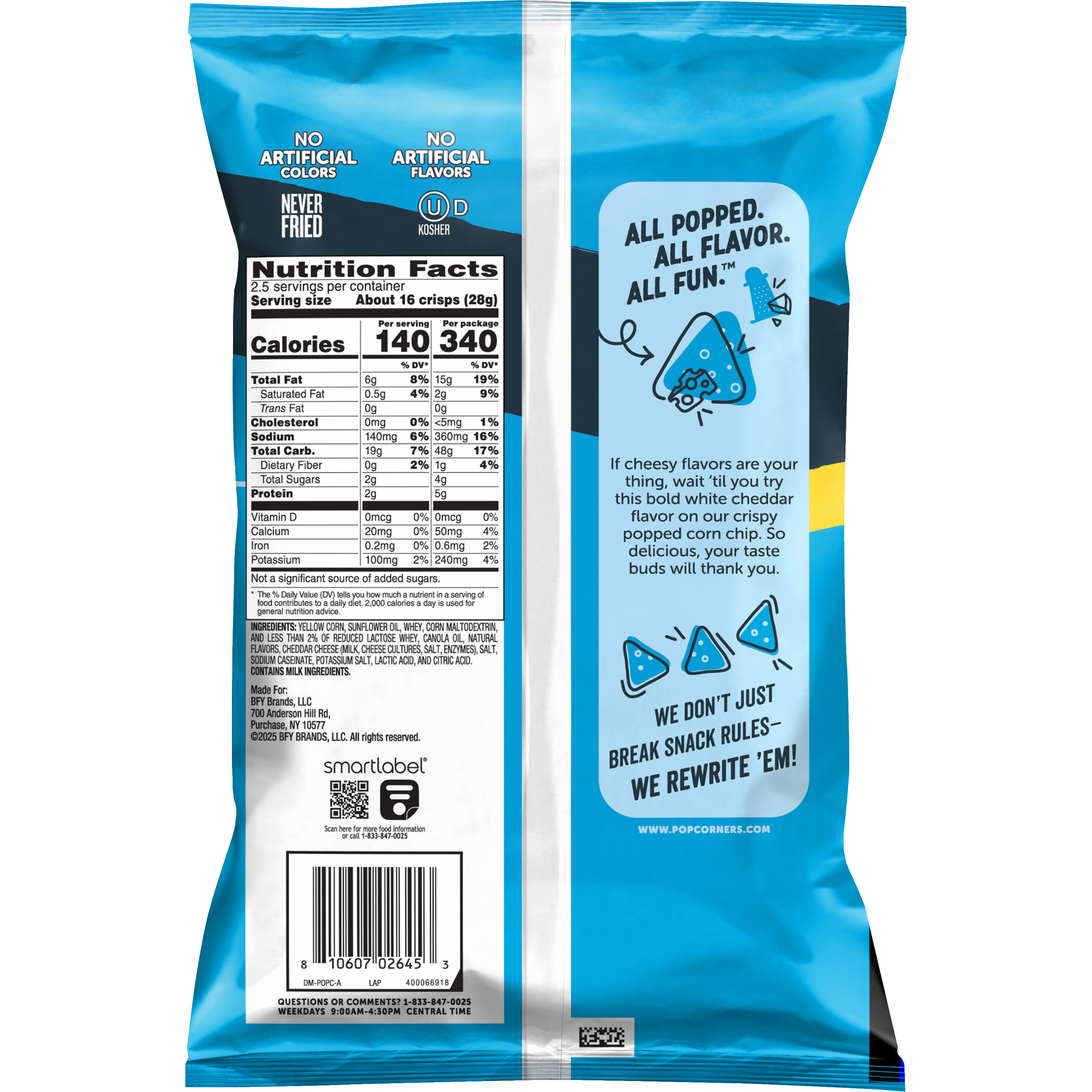 PopCorners, White Cheddar Flavored, Popped-Corn Snacks thumbnail