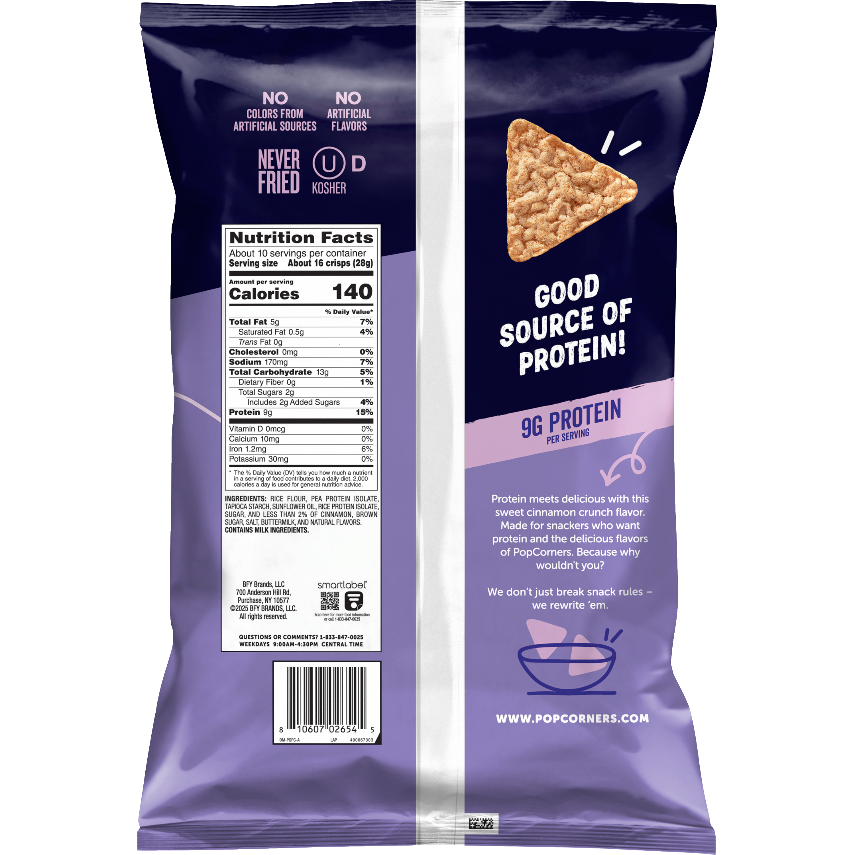 PopCorners, Protein, Cinnamon Delight Flavored, Popped Rice And Pea Protein Snacks thumbnail