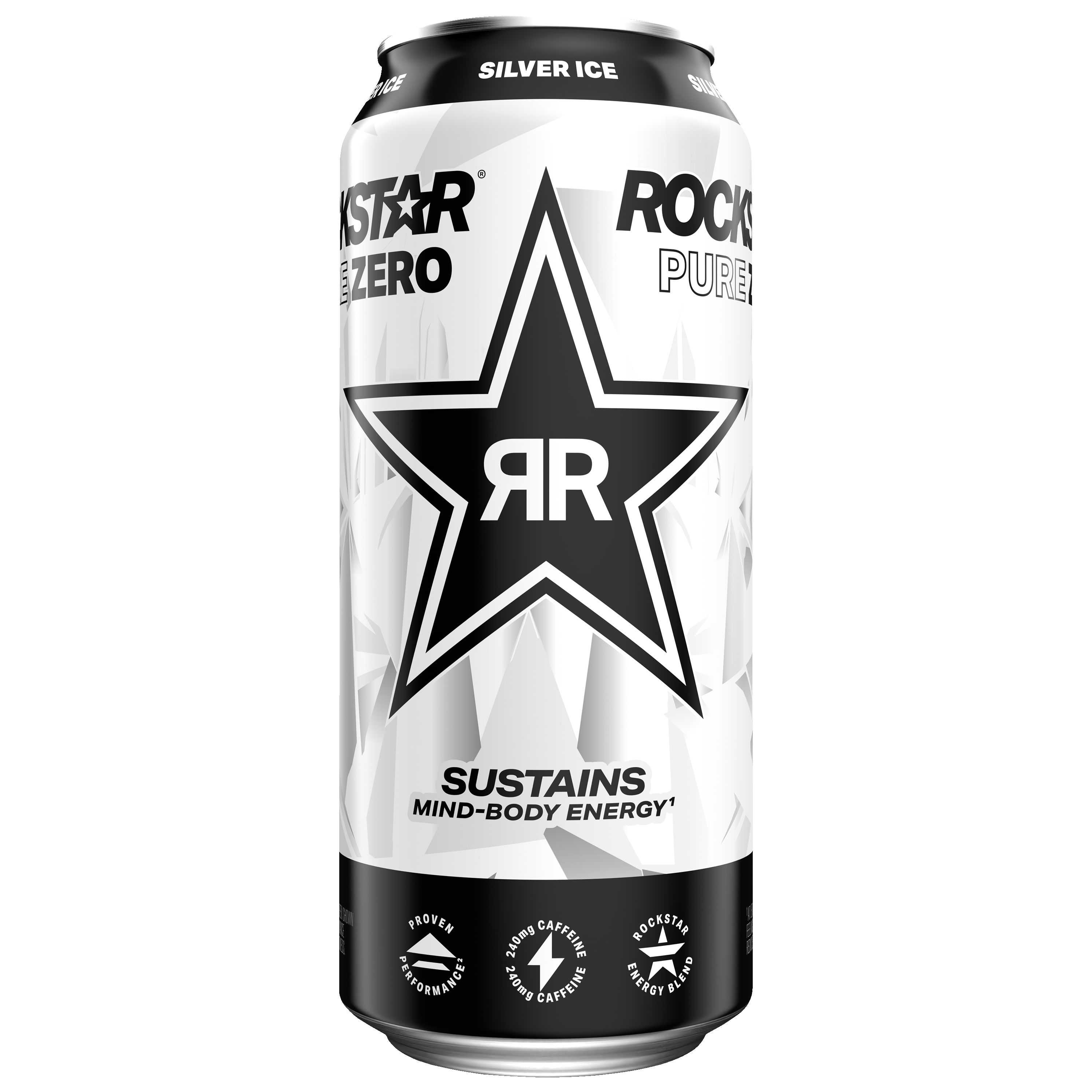 Rockstar, Pure Zero, Silver Ice, Sugar Free Energy Drink