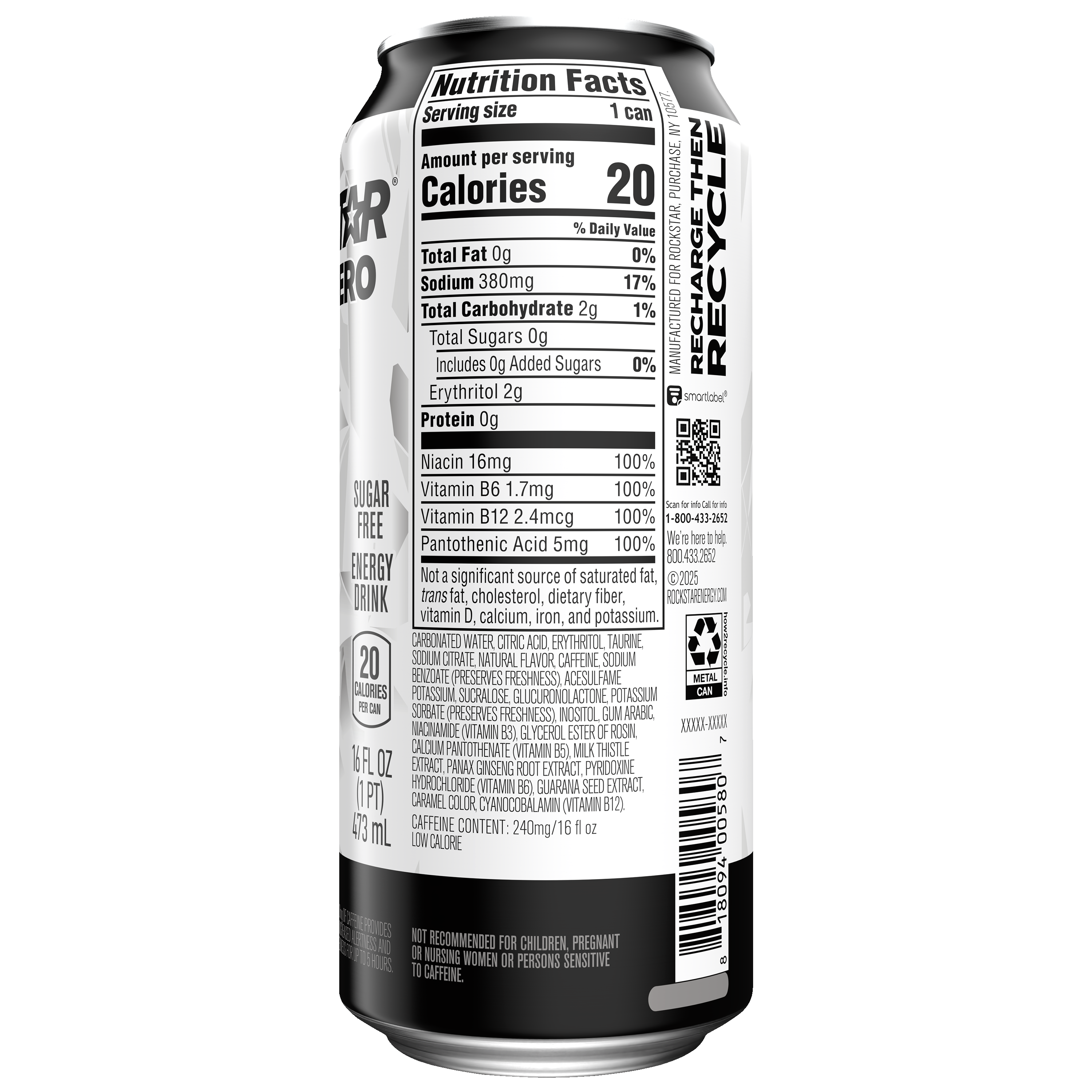 Rockstar, Pure Zero, Silver Ice, Sugar Free Energy Drink thumbnail