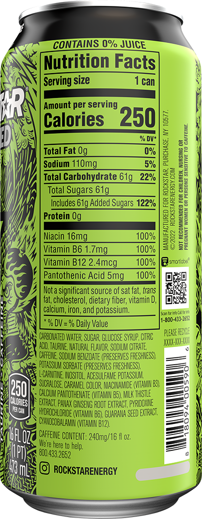 Rockstar, Punched, Hardcore, Apple Flavor, Energy Drink thumbnail