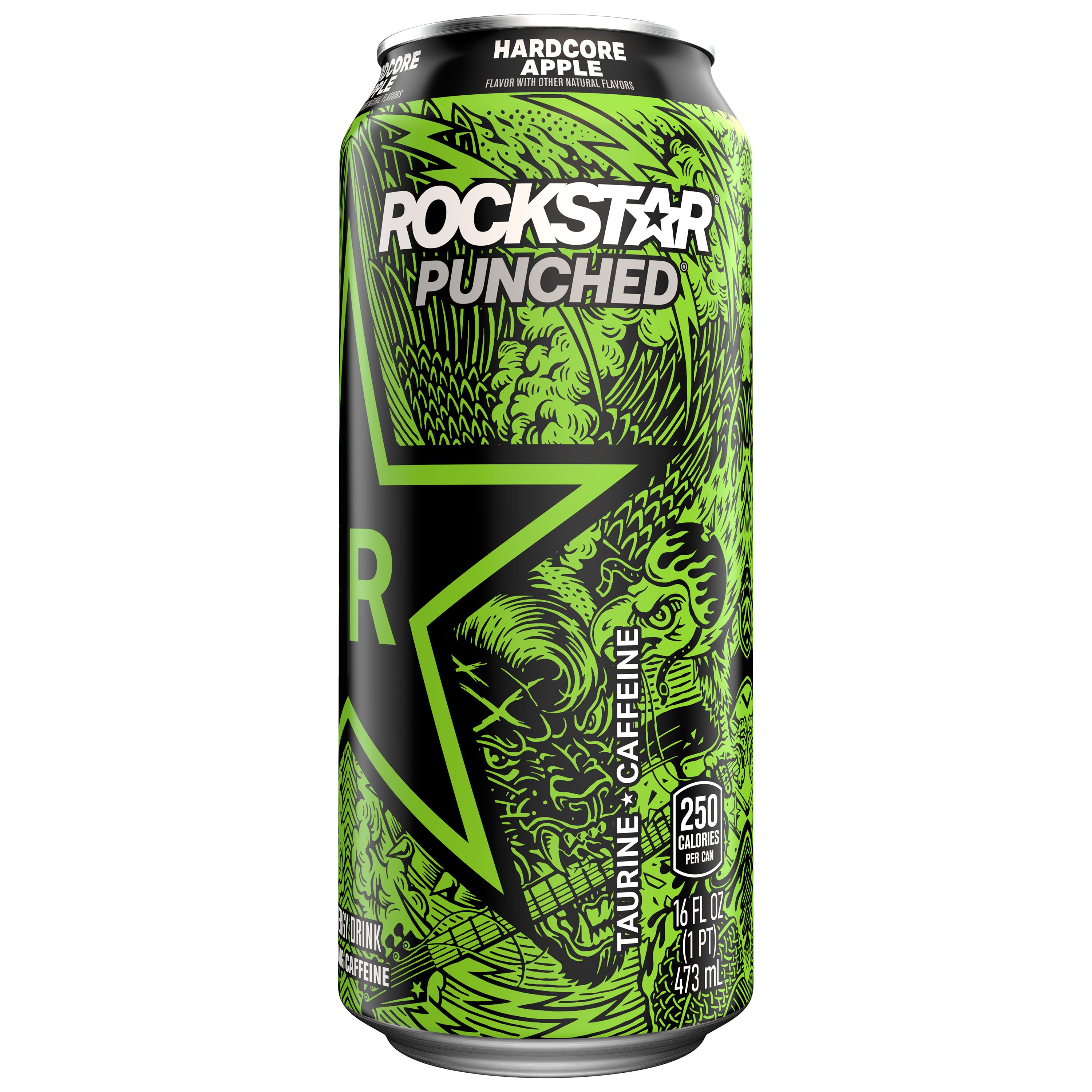Rockstar, Punched, Hardcore, Apple Flavor, Energy Drink