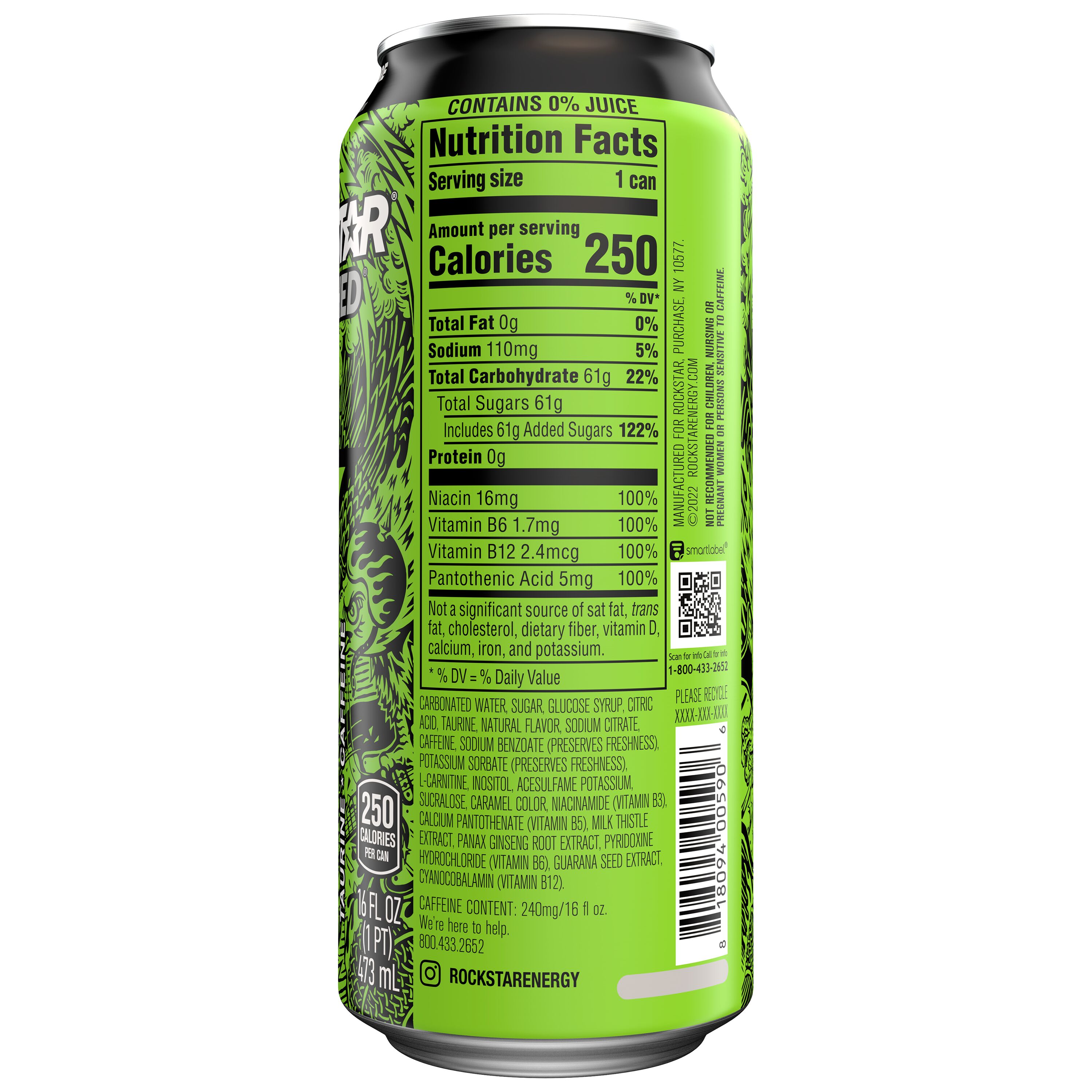 Rockstar, Punched, Hardcore, Apple Flavor, Energy Drink thumbnail