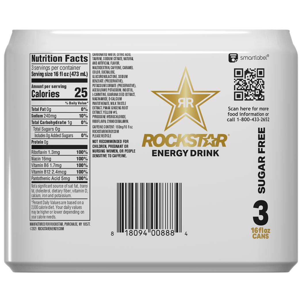 Rockstar, Sugar Free, Energy Drink thumbnail