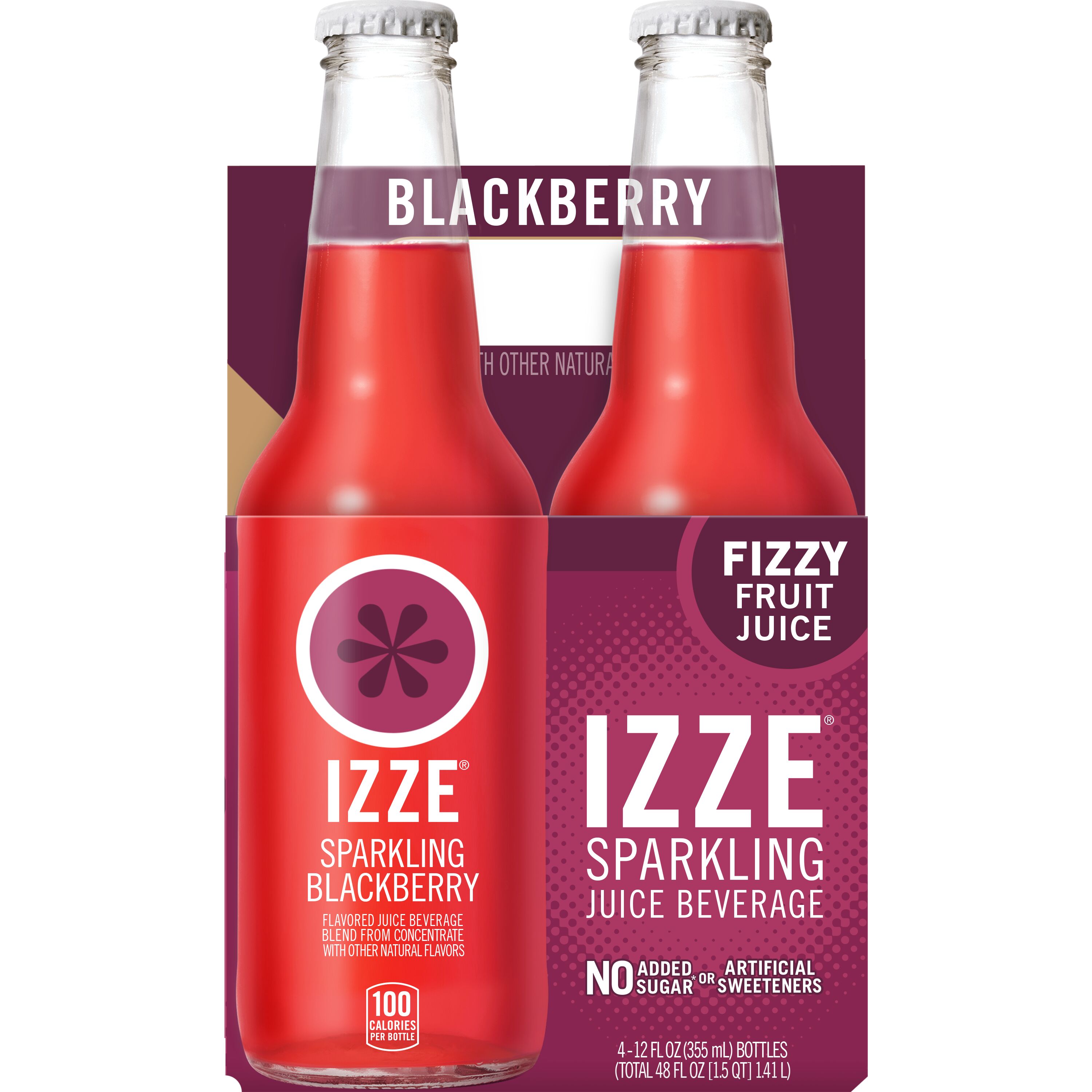 Izze, Blackberry Flavored, Sparkling Juice Beverage