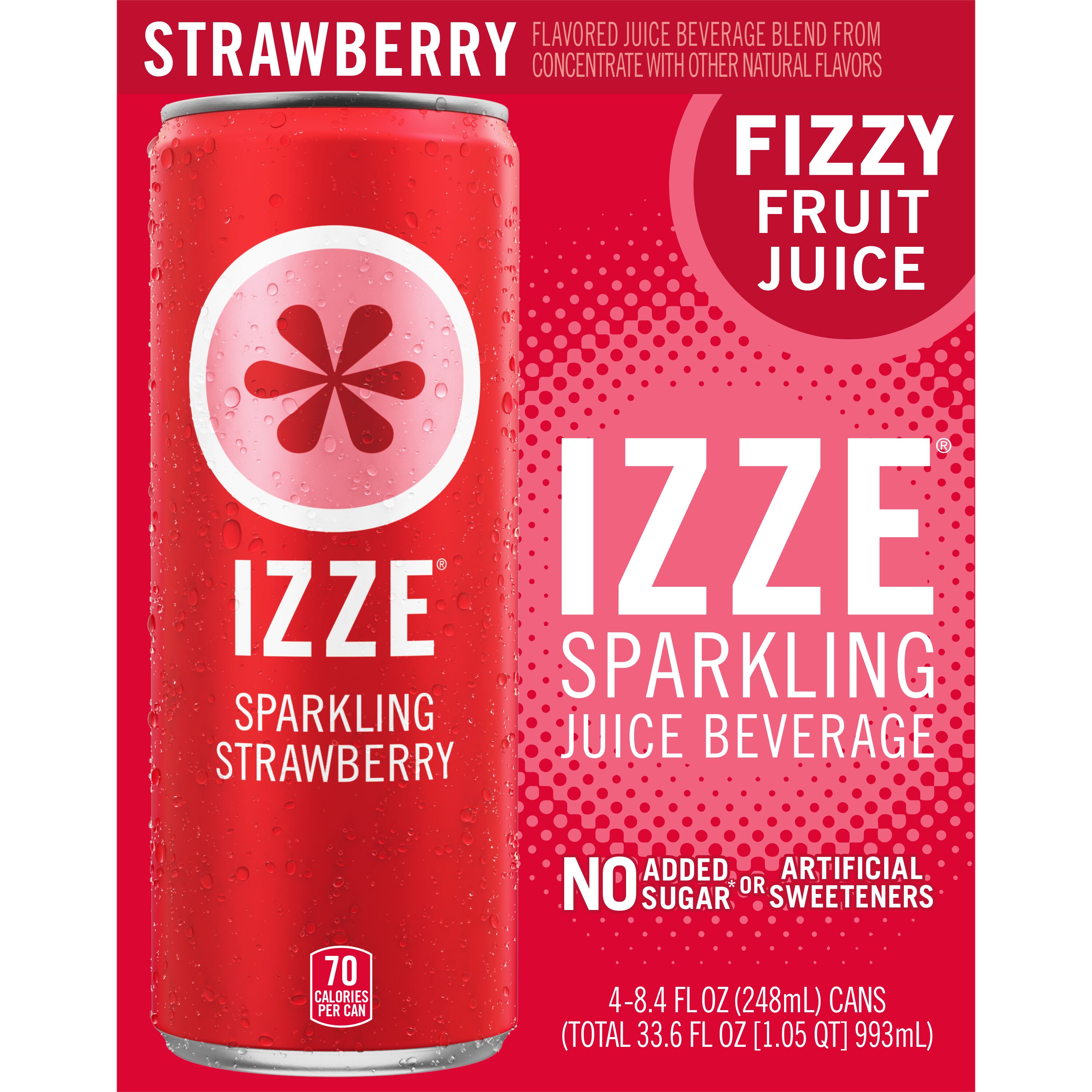Izze, Strawberry Flavored, Sparkling Juice Beverage