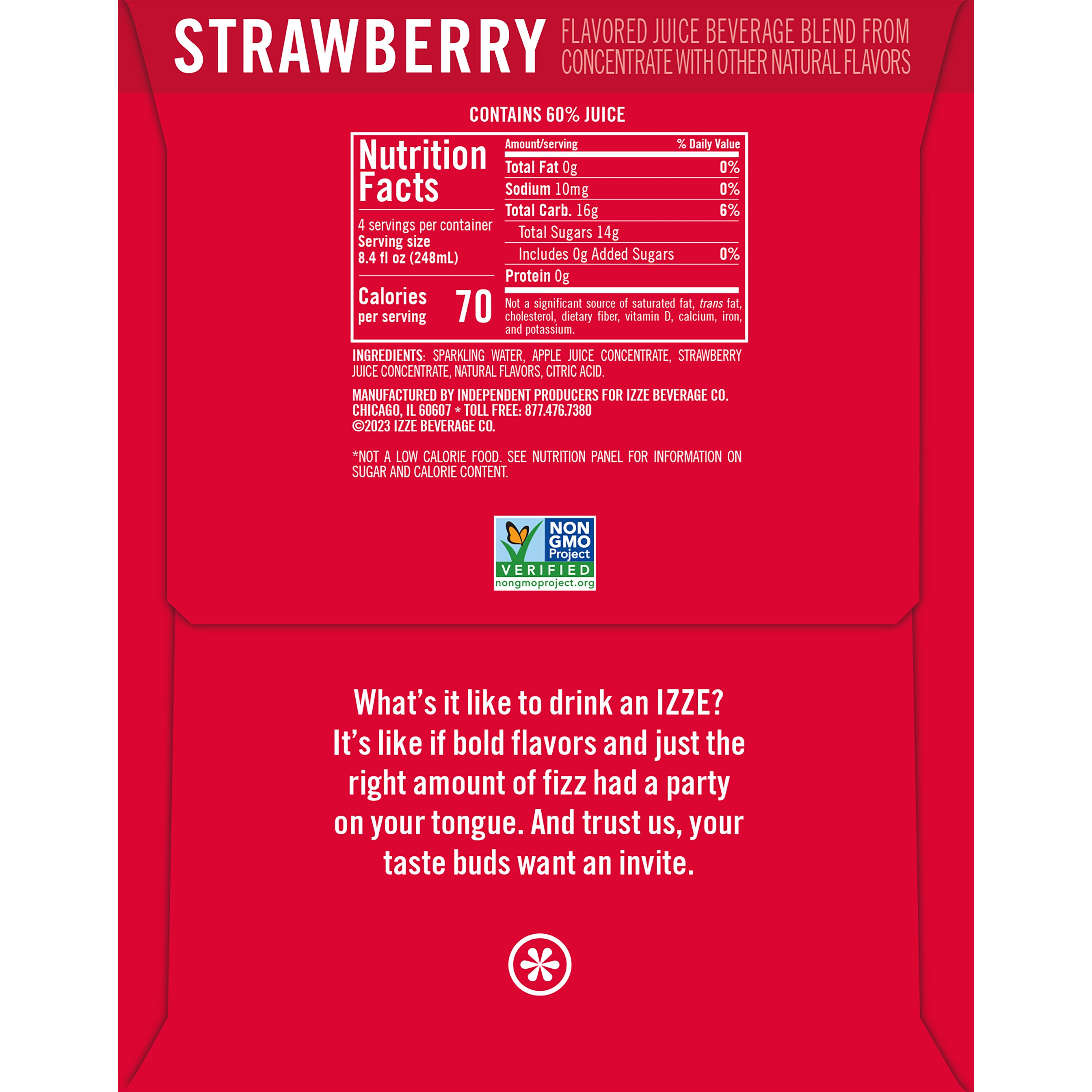 Izze, Strawberry Flavored, Sparkling Juice Beverage thumbnail