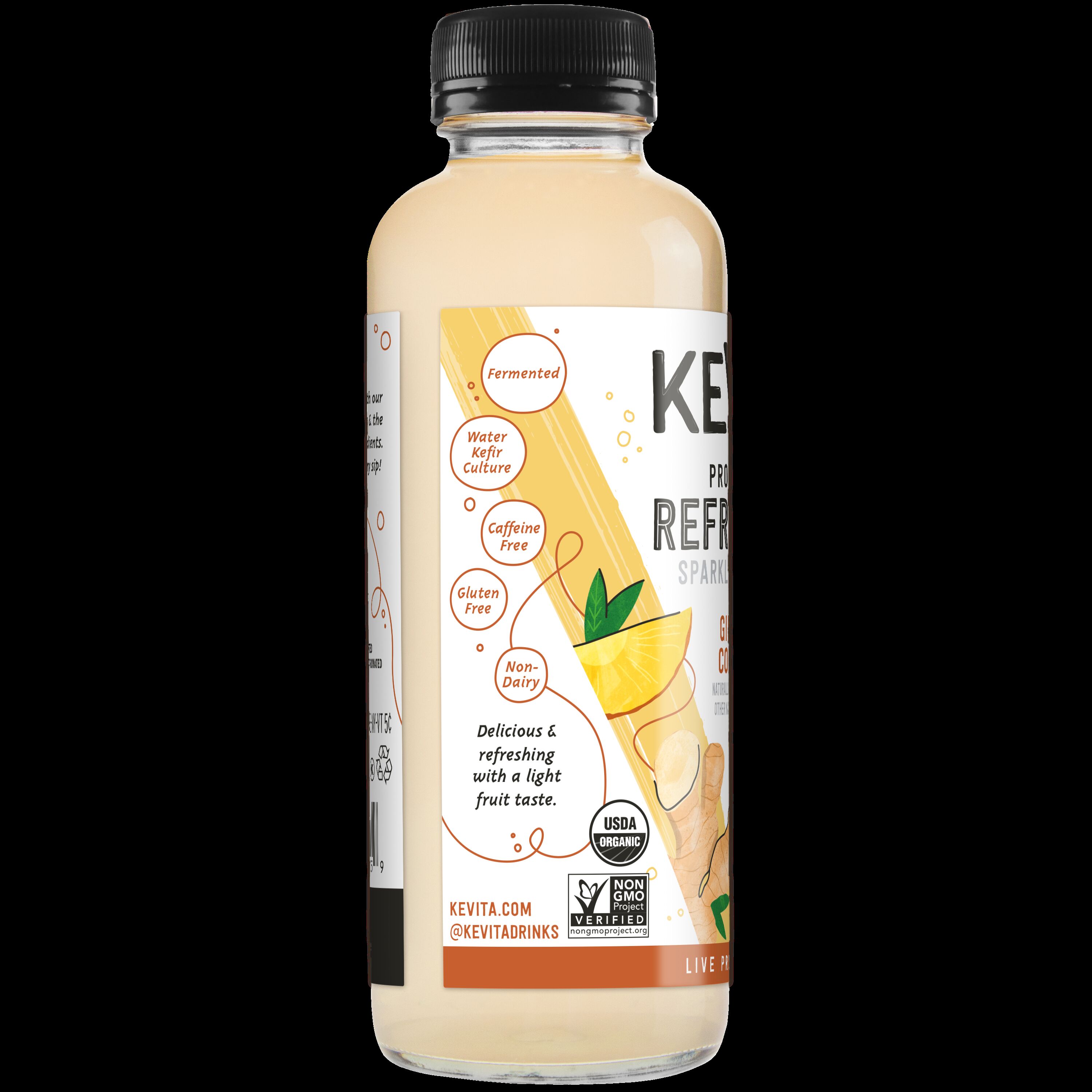 Kevita, Probiotic Refresher, Ginger Colada Flavored, Sparkling Drink thumbnail