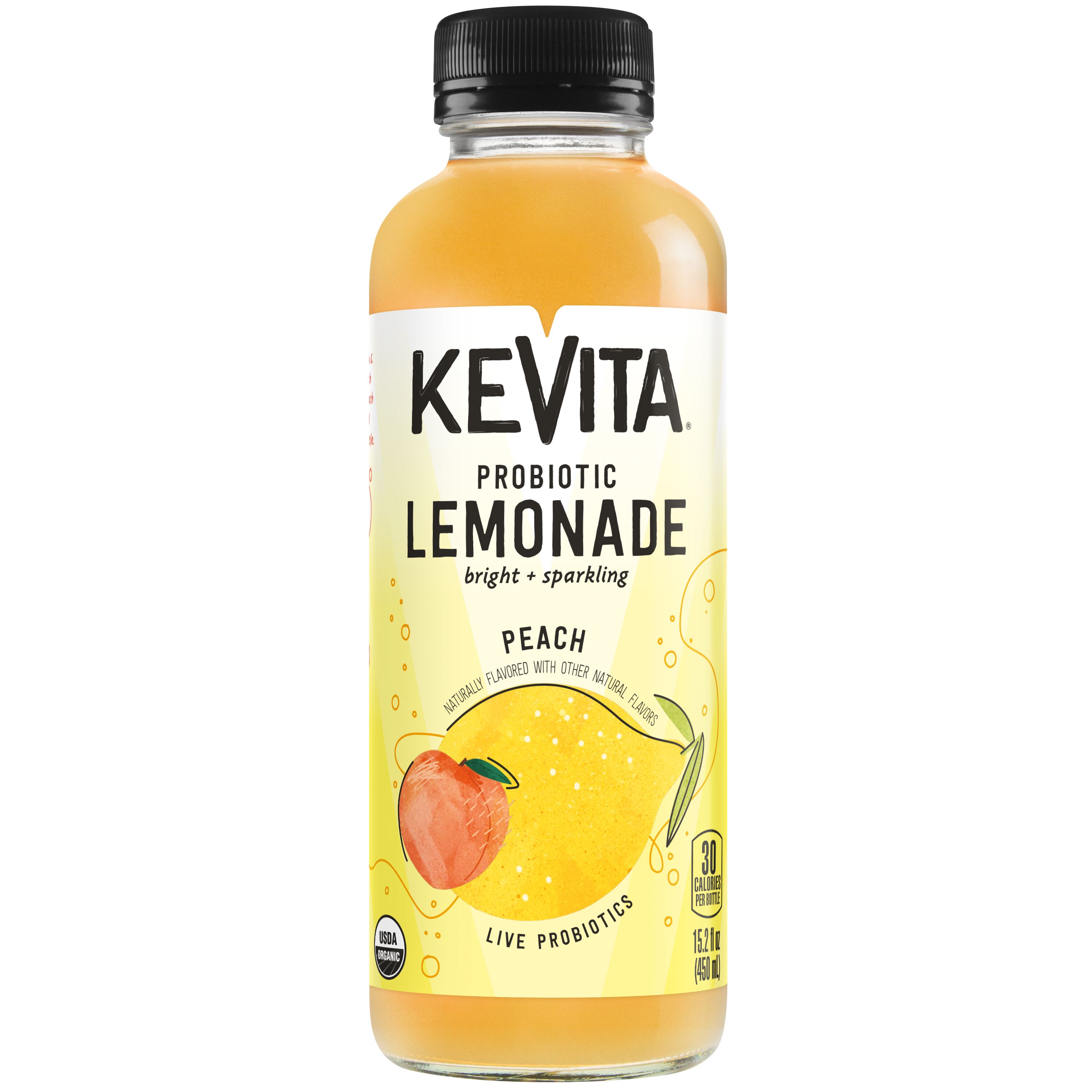 Kevita, Peach Flavored, Probiotic Lemonade