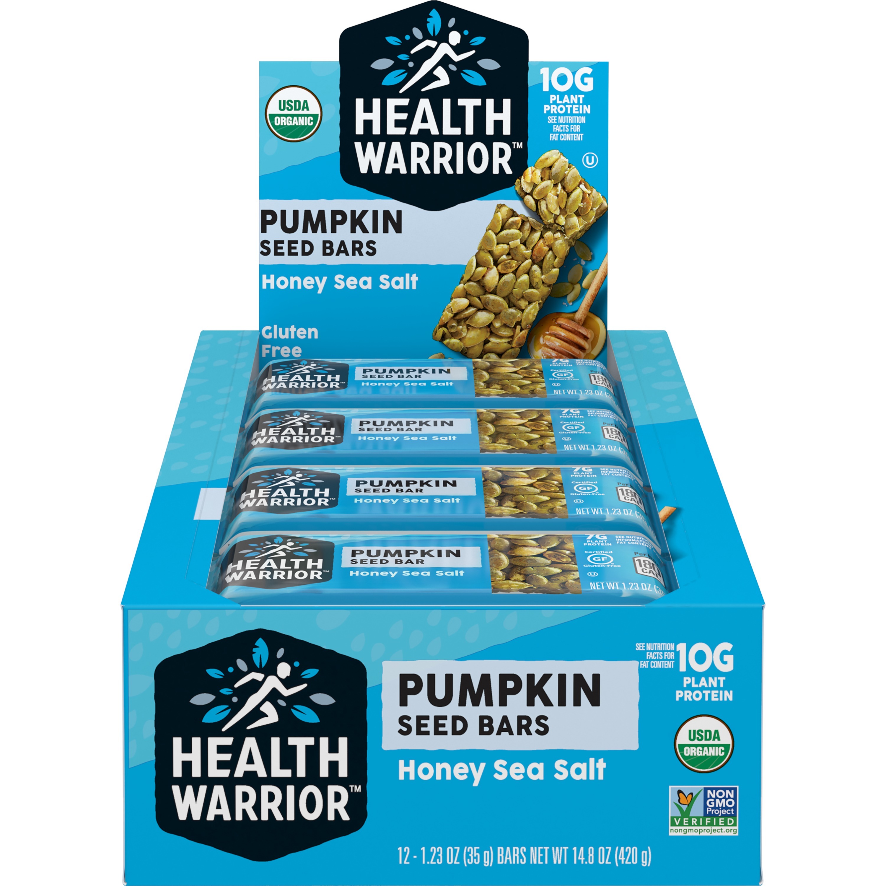 Health Warrior, Honey Sea Salt, Pumpkin Seed Protein Bar