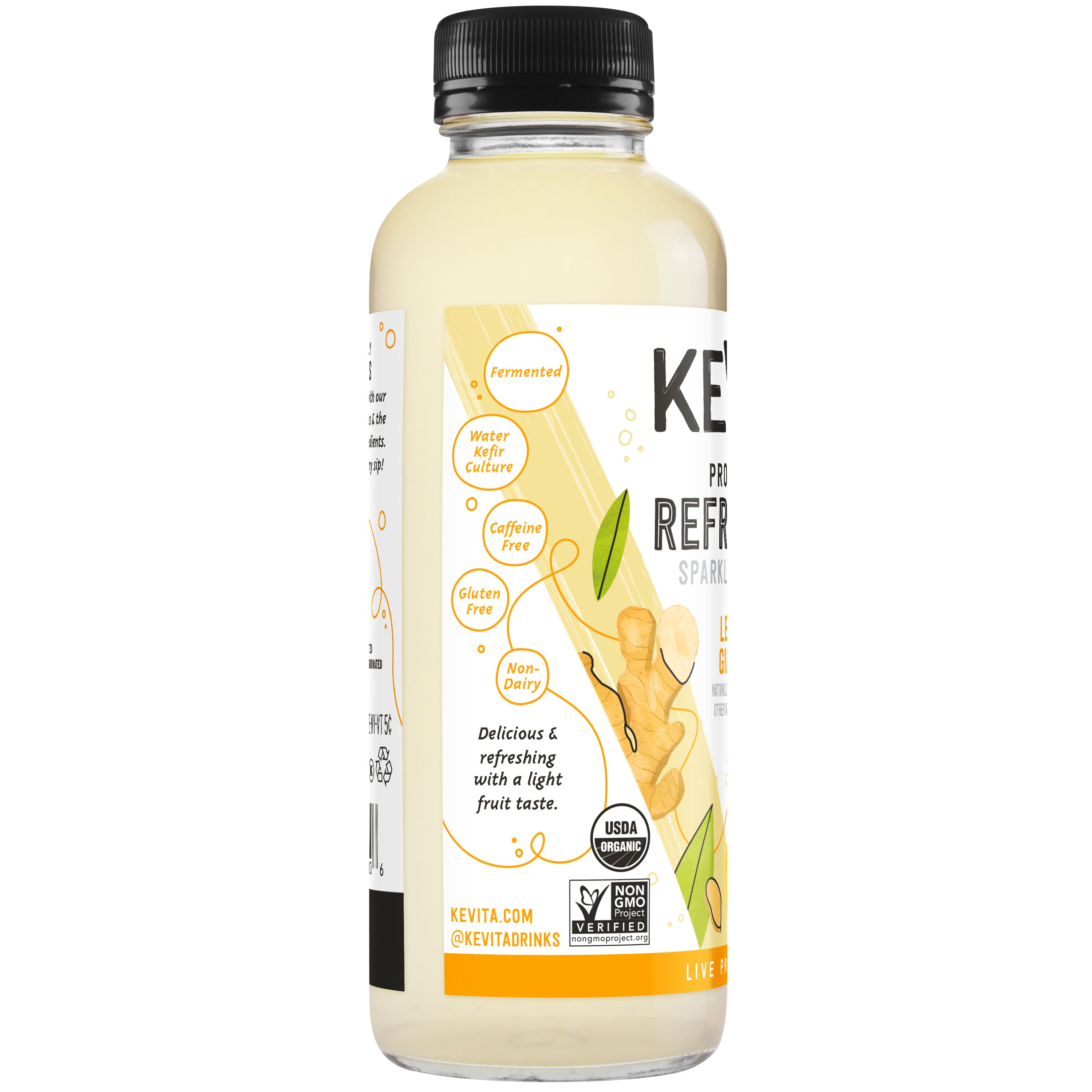 Kevita, Probiotic Refresher, Lemon Ginger Flavored, Sparkling Drink thumbnail