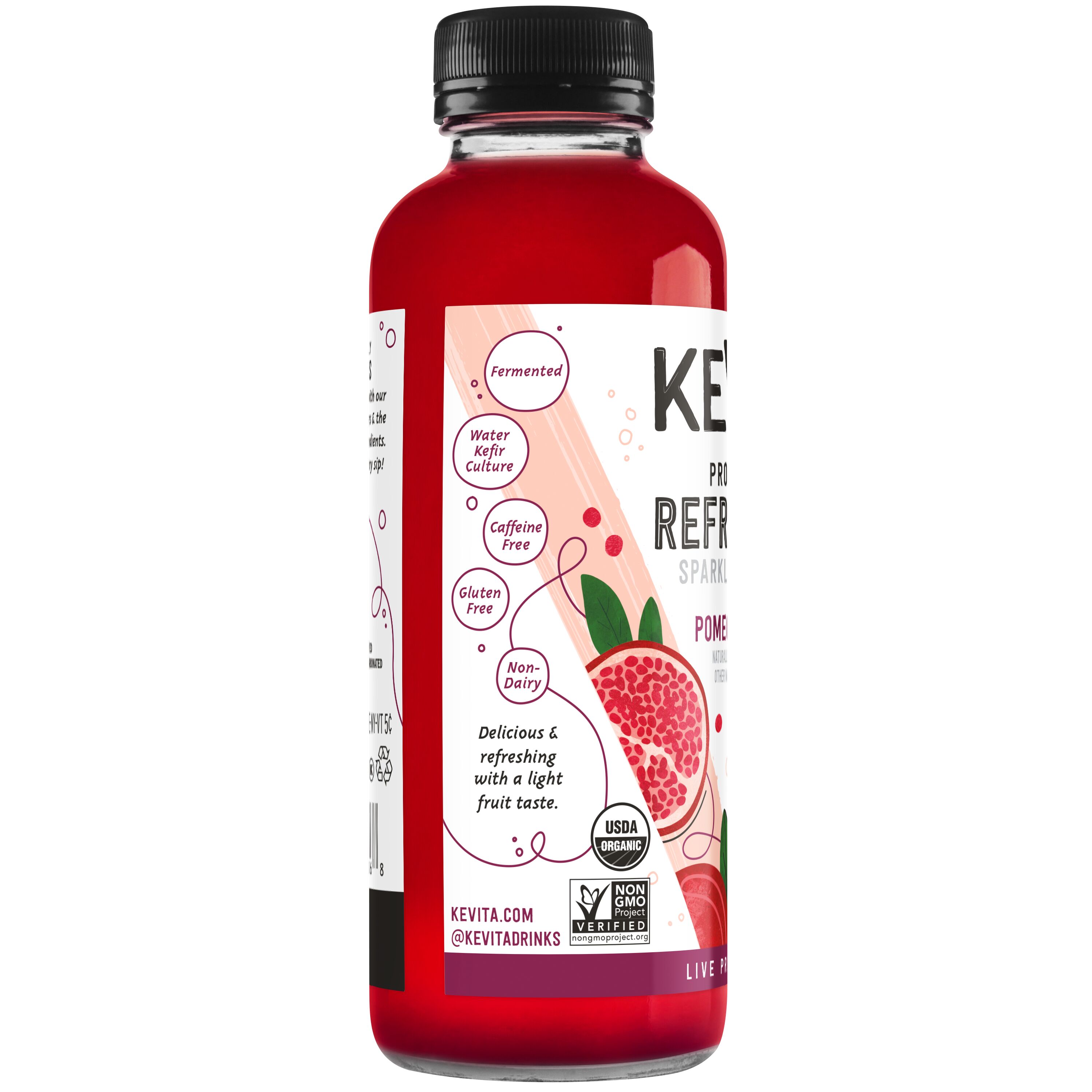 Kevita, Probiotic Refresher, Pomegranate Flavored, Sparkling Drink thumbnail