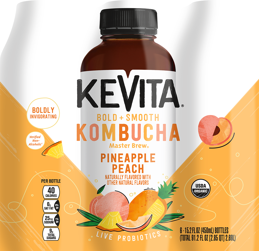 Kevita, Master Brew, Pineapple Peach Flavored, Kombucha thumbnail