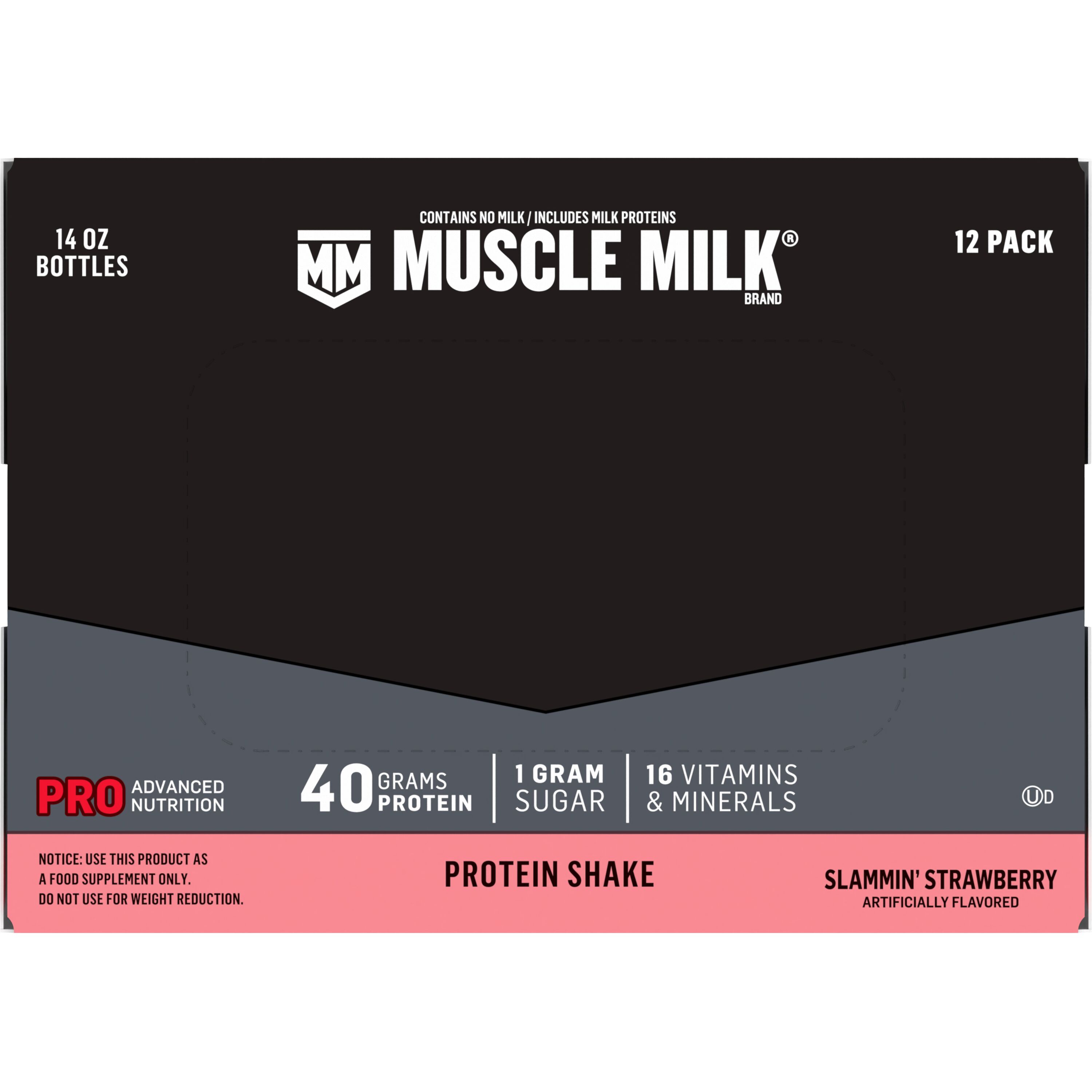 Muscle Milk, Pro Advanced Nutrition, Slammin' Strawberry Artificially Flavored, Protein Shake