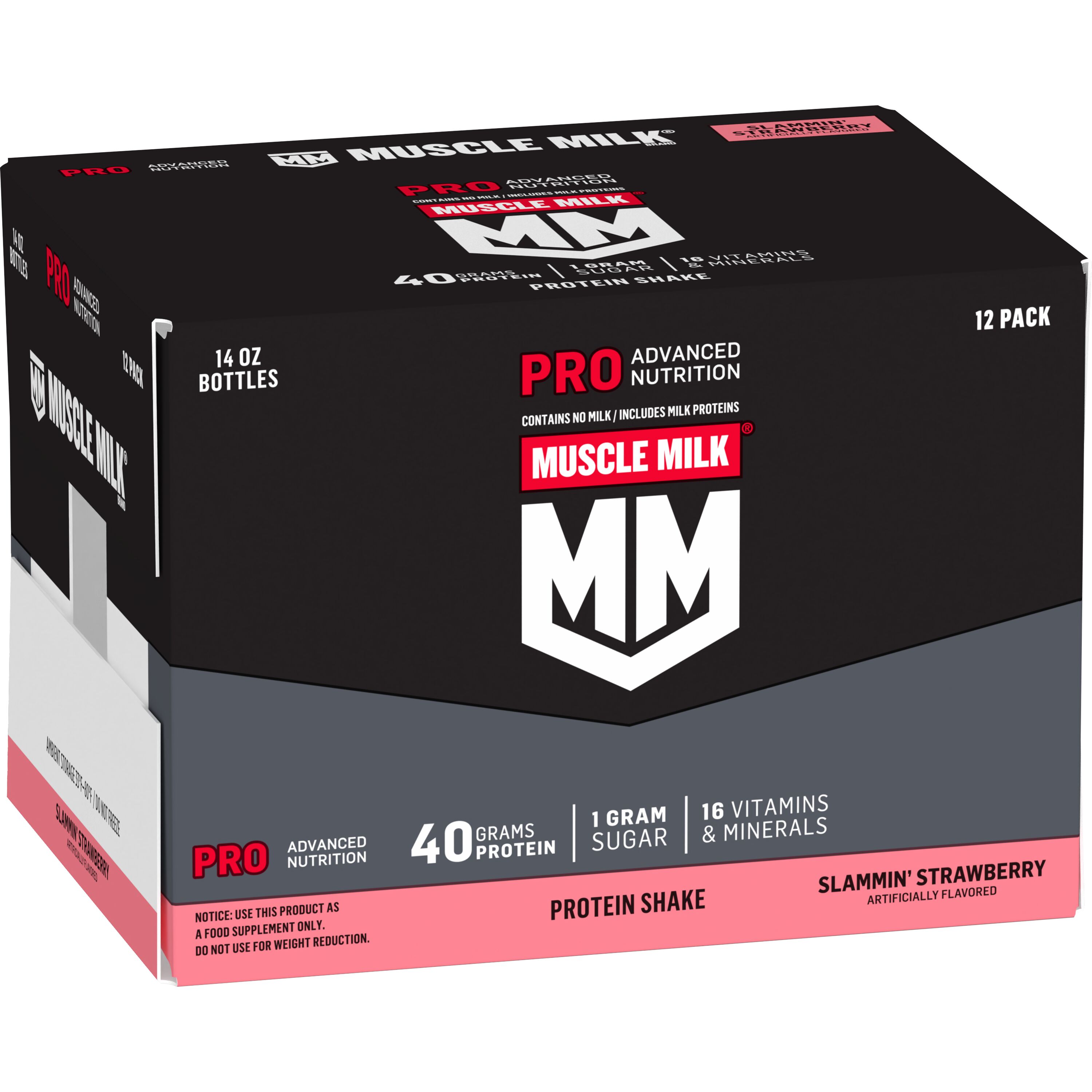 Muscle Milk, Pro Advanced Nutrition, Slammin' Strawberry Artificially Flavored, Protein Shake thumbnail