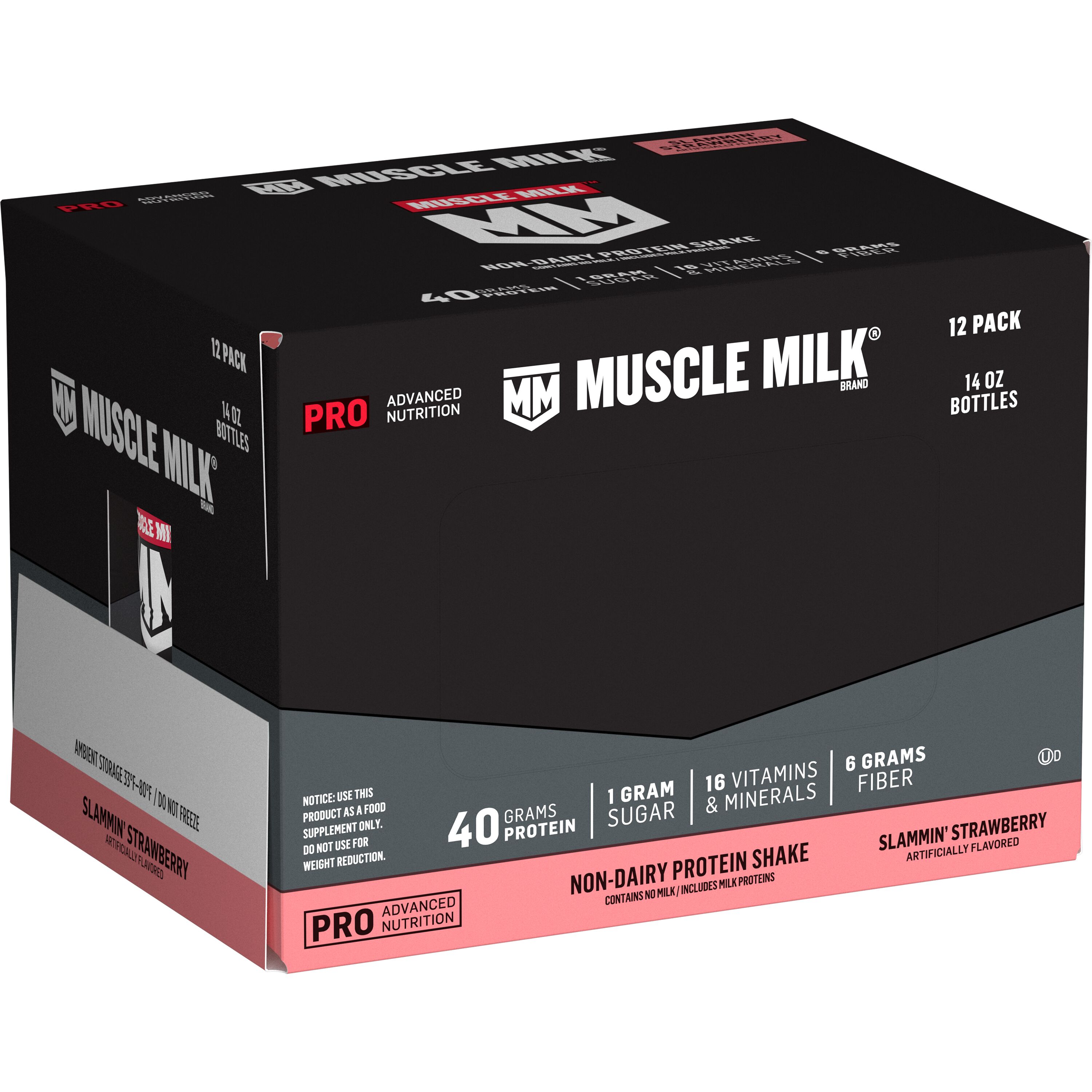 Muscle Milk, Pro Advanced Nutrition, Slammin' Strawberry Artificially Flavored, Non-Dairy Protein Shake thumbnail