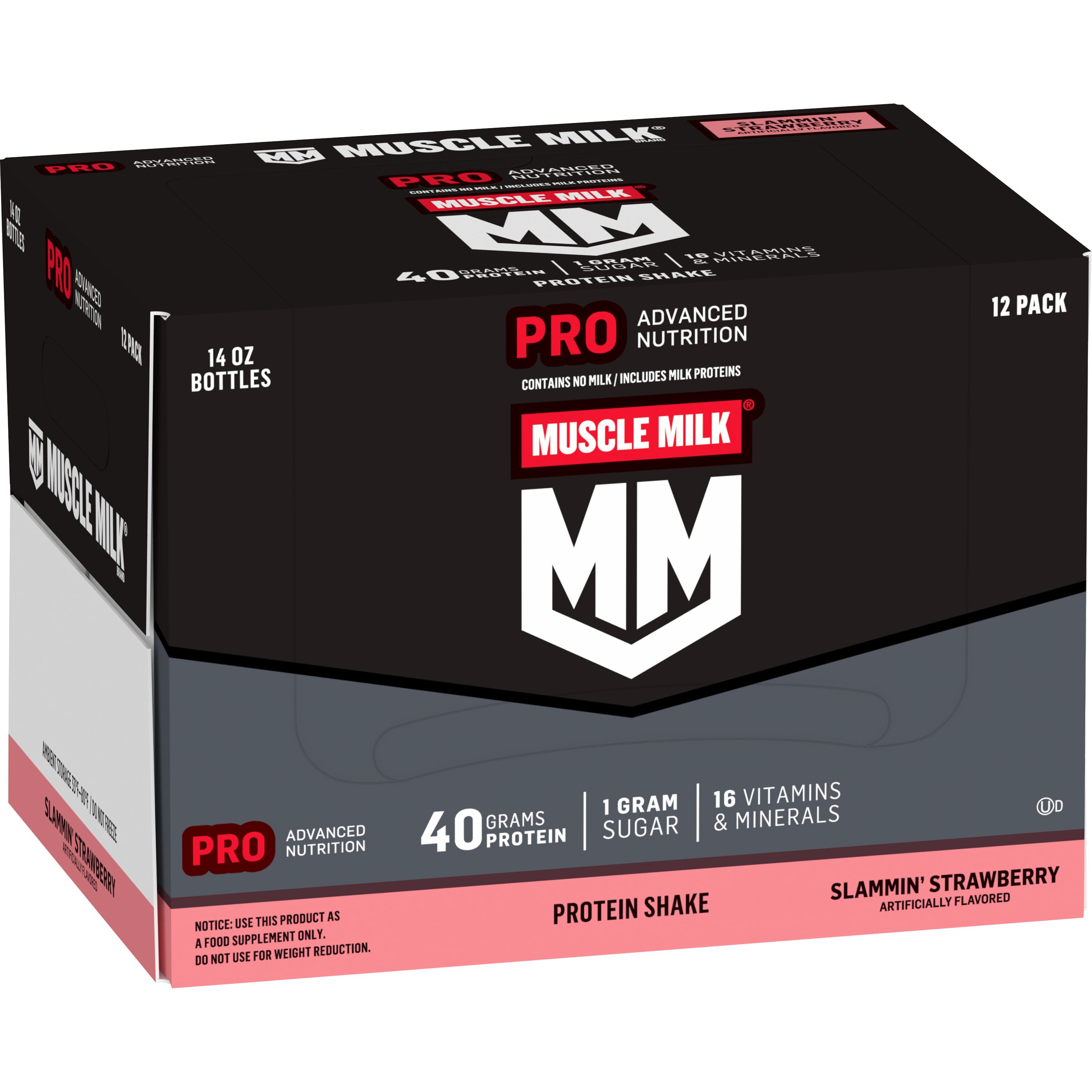 Muscle Milk, Pro Advanced Nutrition, Slammin' Strawberry Artificially Flavored, Protein Shake thumbnail