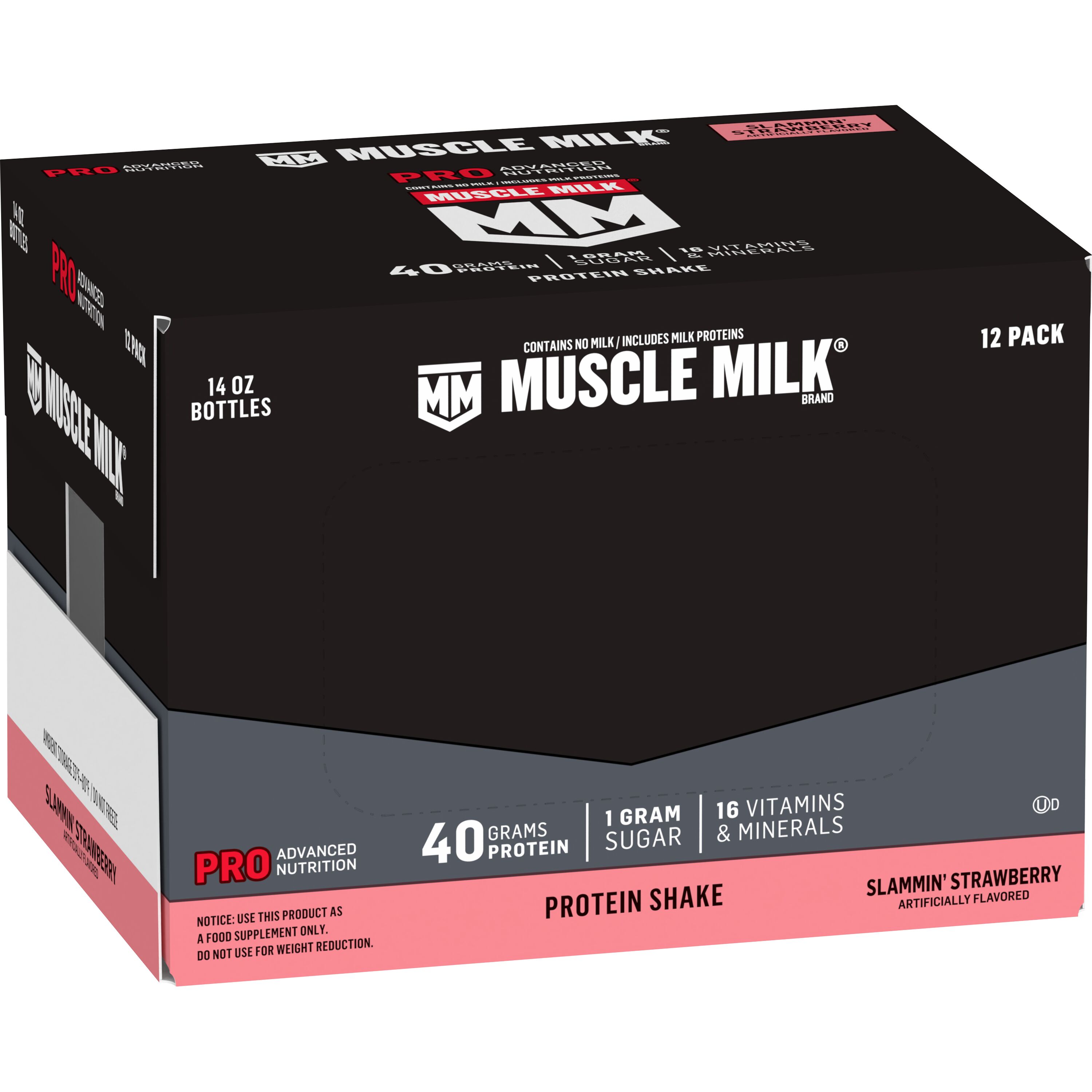 Muscle Milk, Pro Advanced Nutrition, Slammin' Strawberry Artificially Flavored, Protein Shake thumbnail