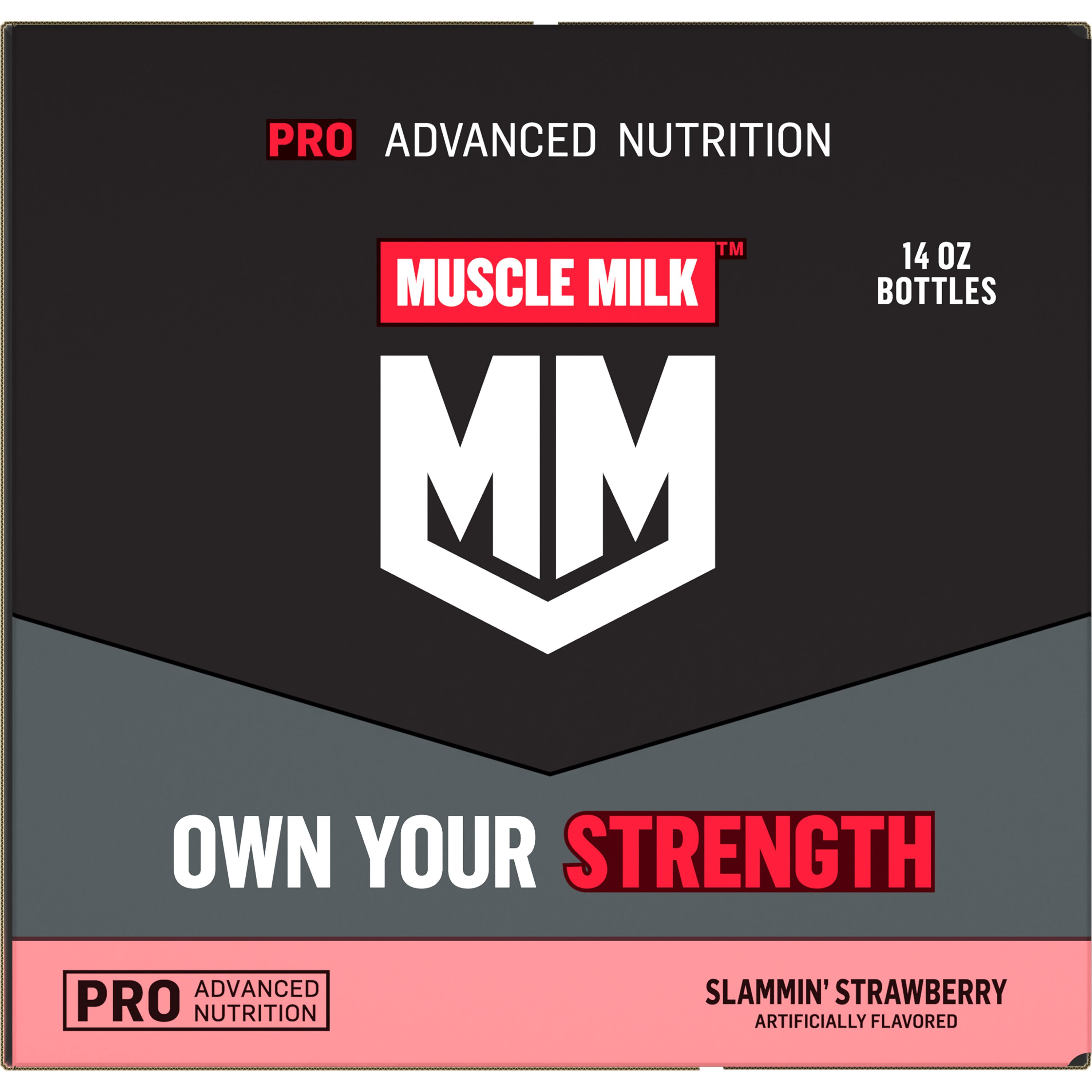 Muscle Milk, Pro Advanced Nutrition, Slammin' Strawberry Artificially Flavored, Non-Dairy Protein Shake thumbnail