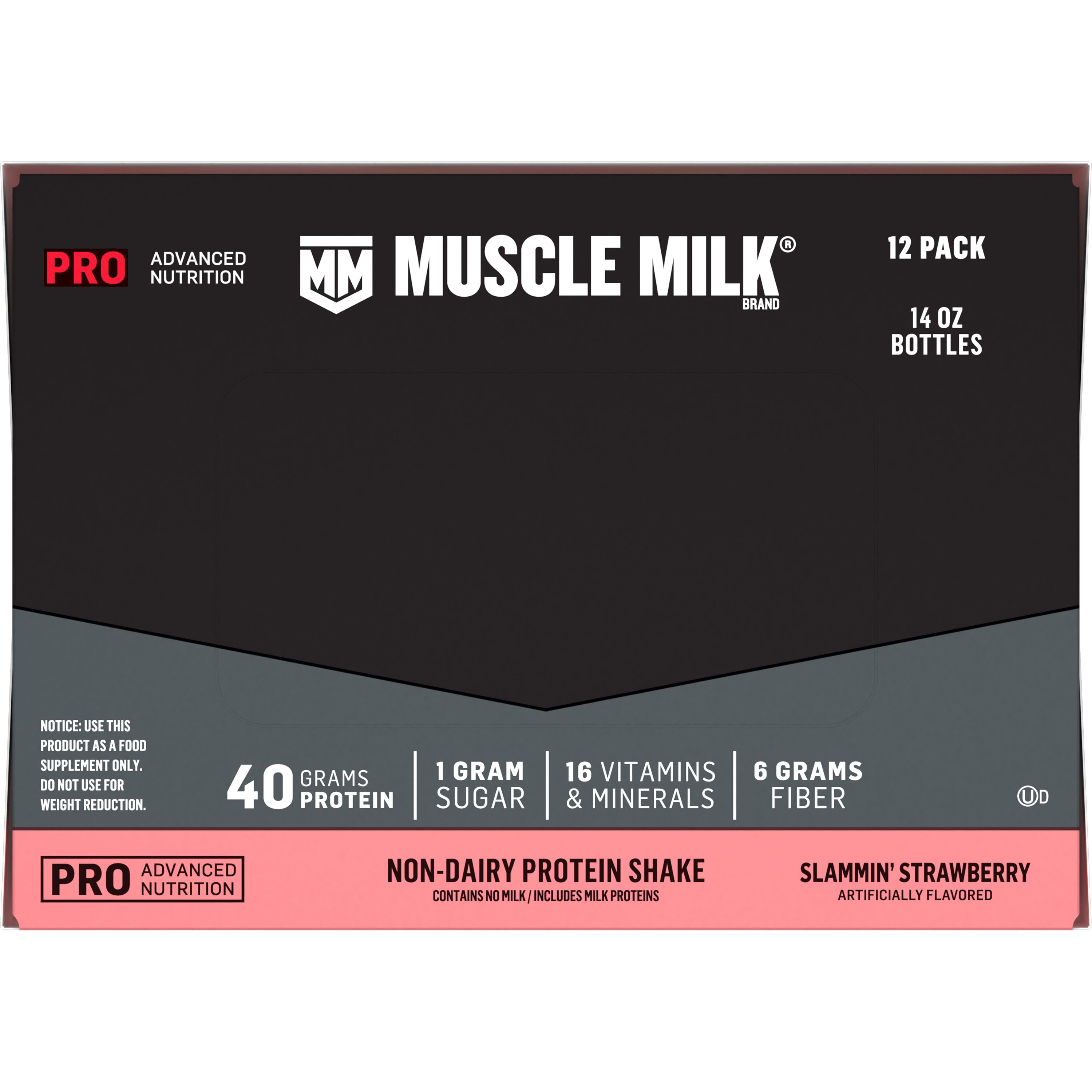 Muscle Milk, Pro Advanced Nutrition, Slammin' Strawberry Artificially Flavored, Non-Dairy Protein Shake thumbnail