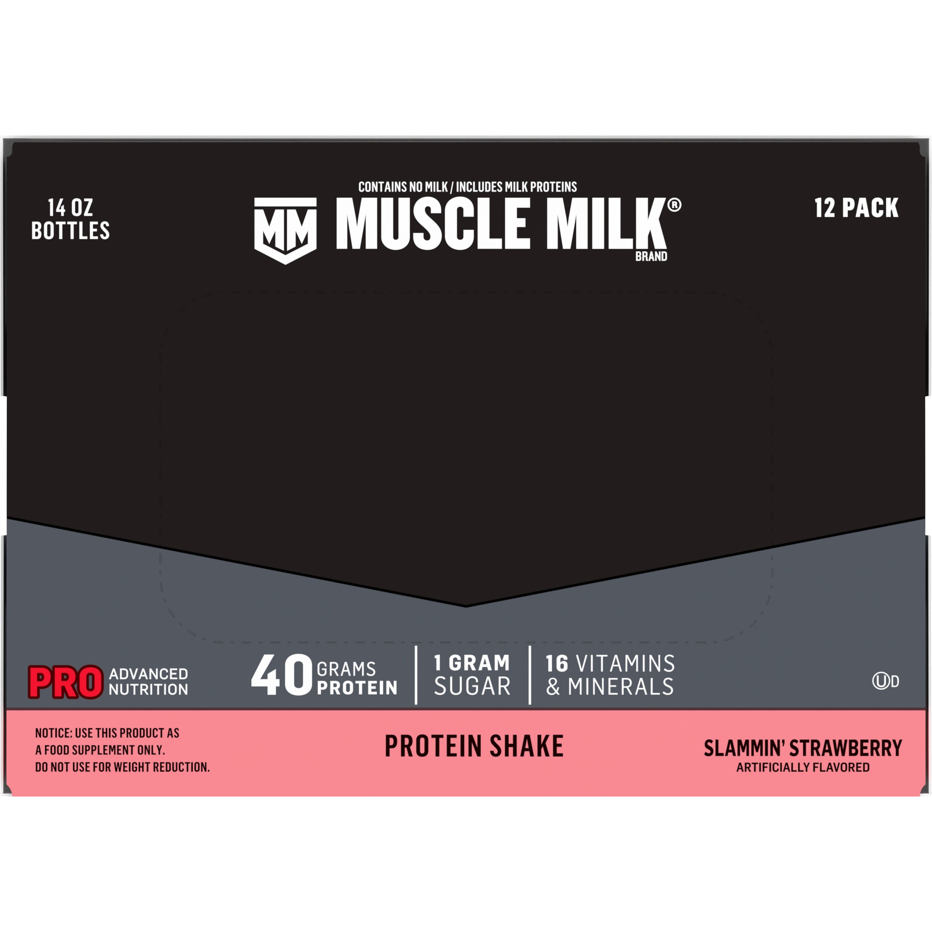 Muscle Milk, Pro Advanced Nutrition, Slammin' Strawberry Artificially Flavored, Protein Shake thumbnail