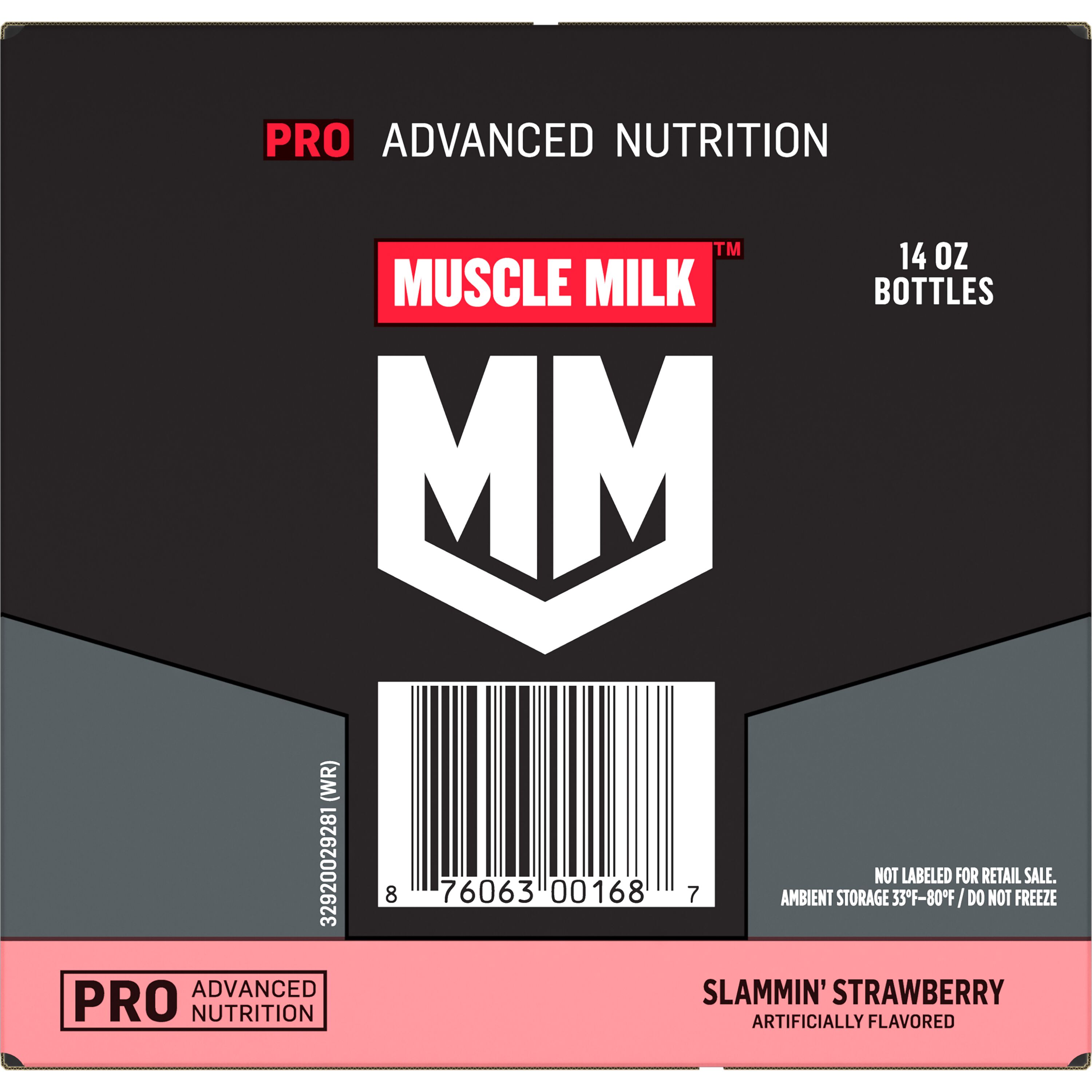 Muscle Milk, Pro Advanced Nutrition, Slammin' Strawberry Artificially Flavored, Non-Dairy Protein Shake thumbnail