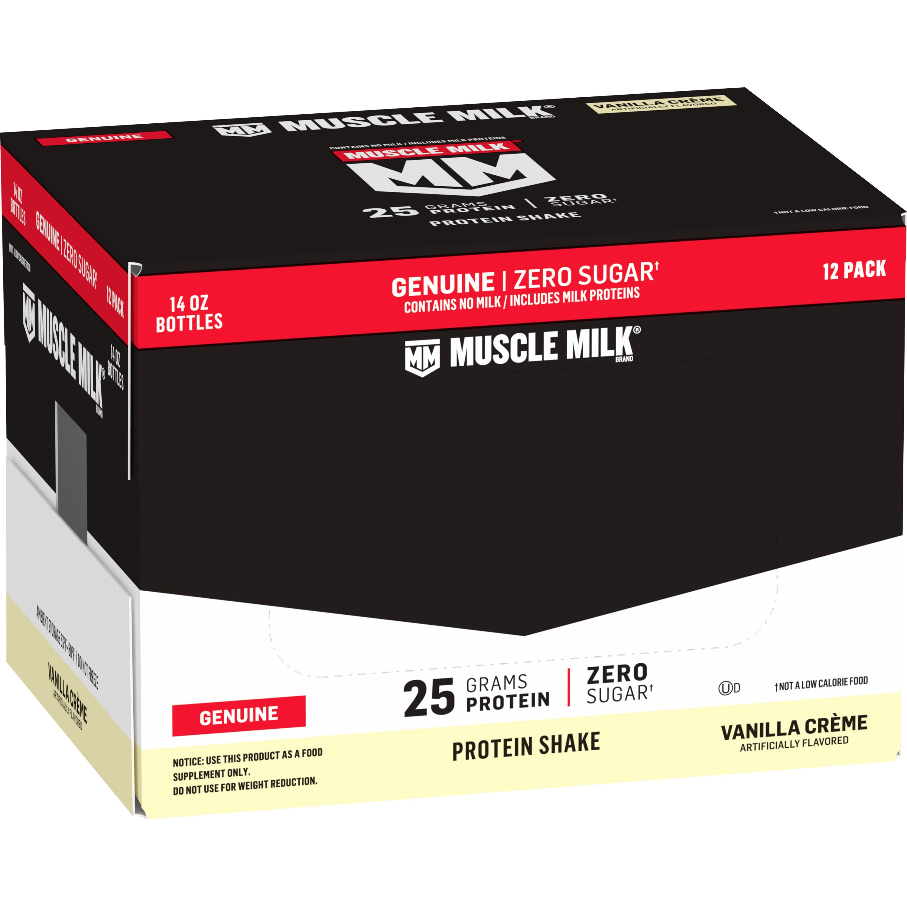 Muscle Milk, Zero Sugar, Genuine, Vanilla Crème Artificially Flavored, Protein Shake thumbnail