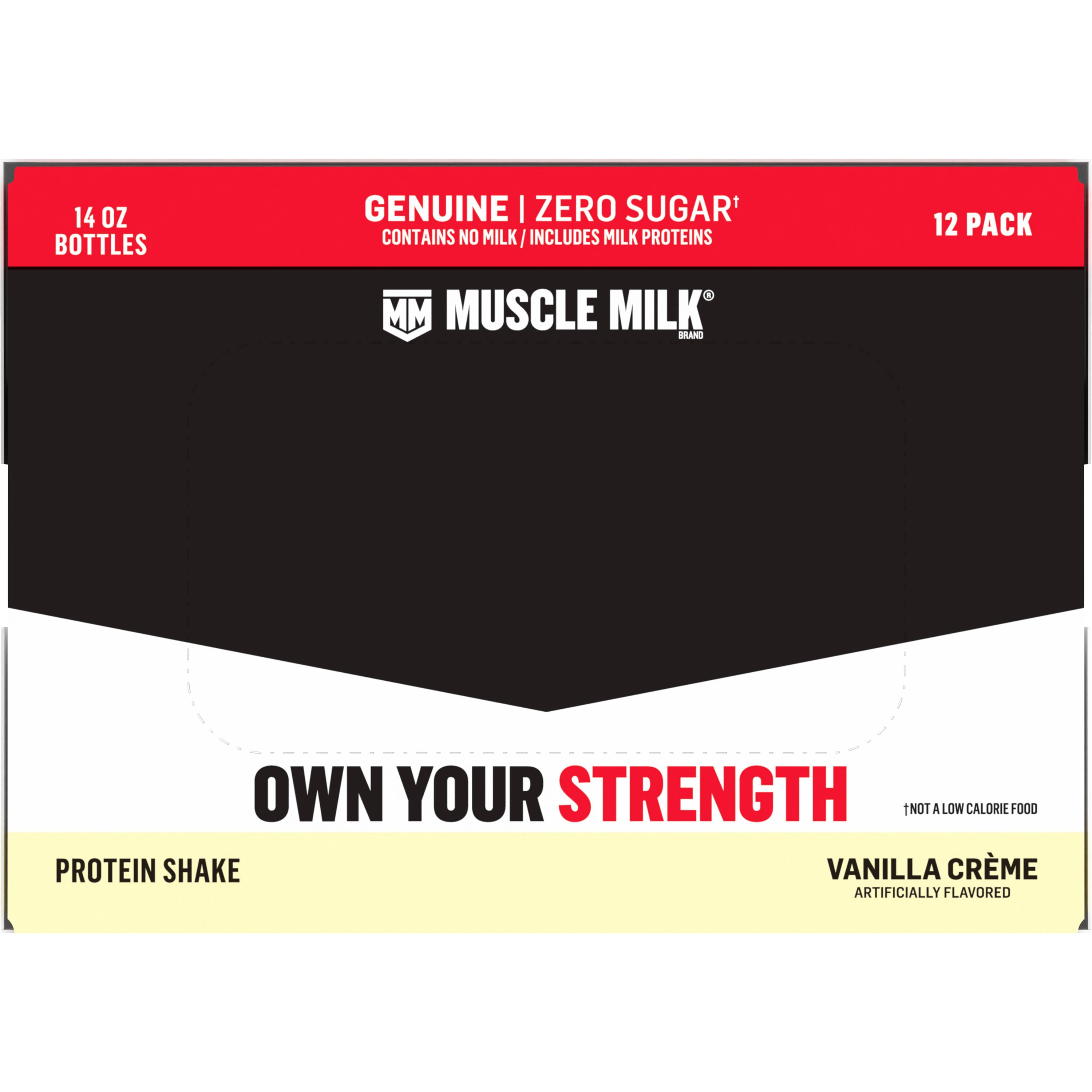Muscle Milk, Zero Sugar, Genuine, Vanilla Crème Artificially Flavored, Protein Shake thumbnail