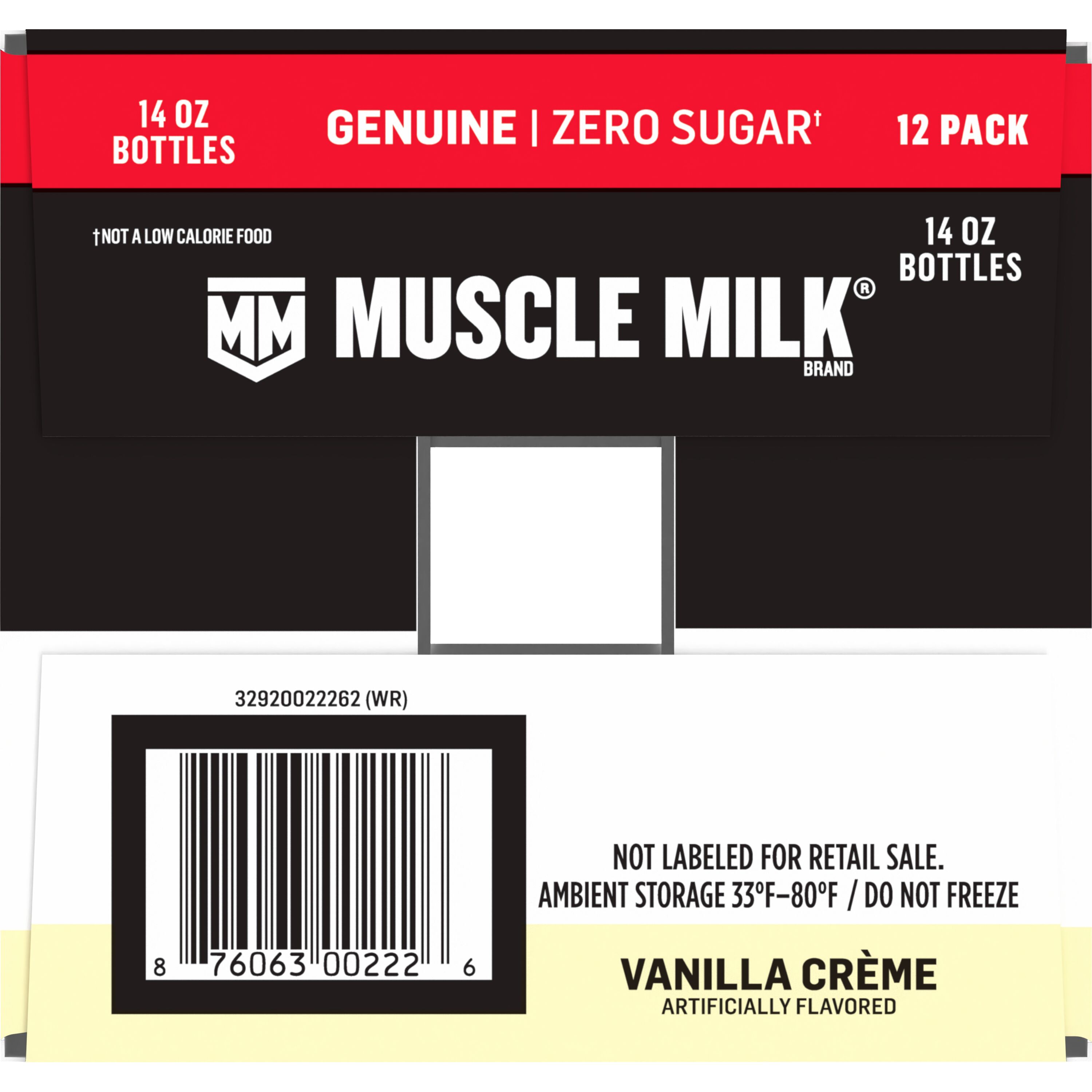 Muscle Milk, Zero Sugar, Genuine, Vanilla Crème Artificially Flavored, Protein Shake thumbnail