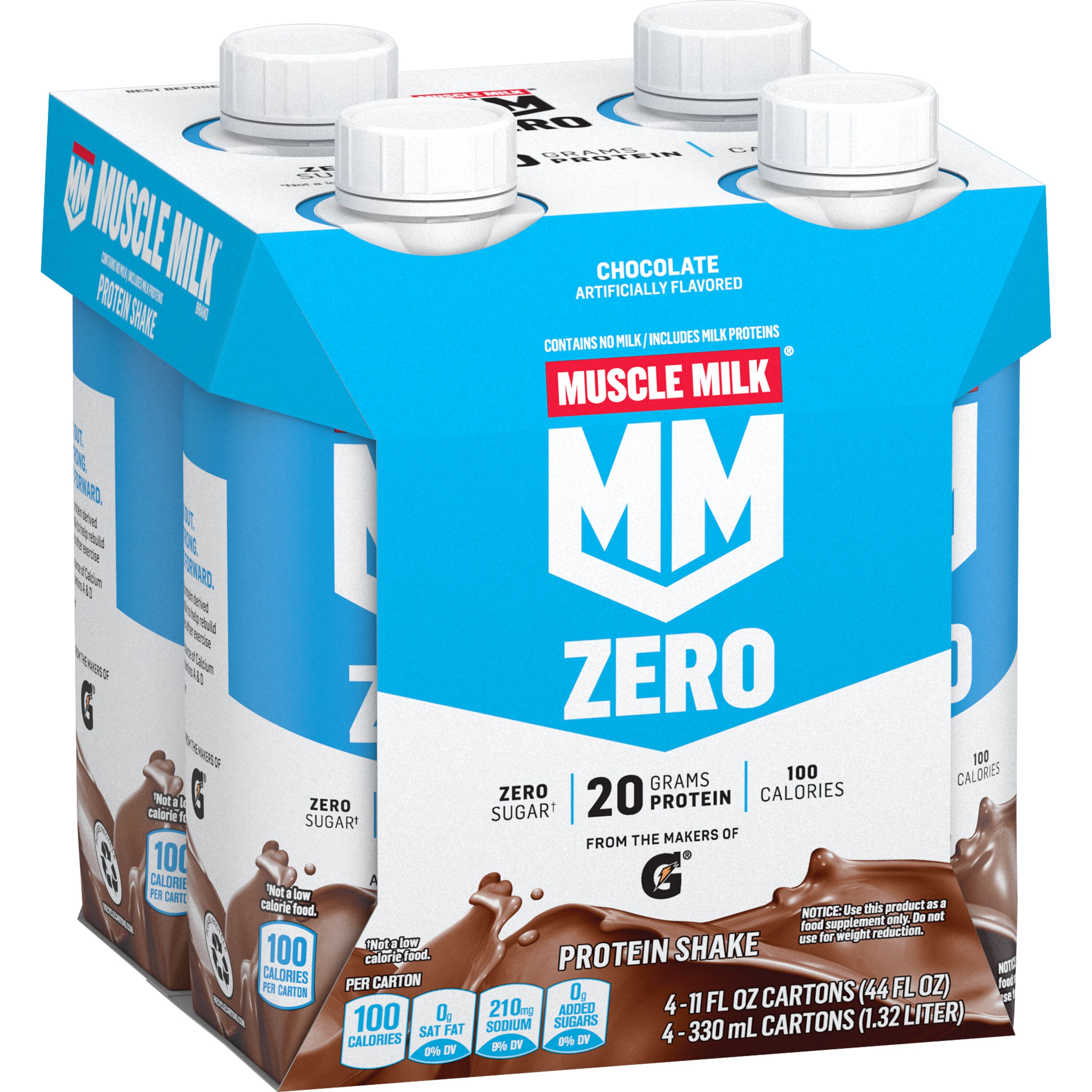 Muscle Milk, Zero, Chocolate Artificially Flavored, Protein Shake thumbnail
